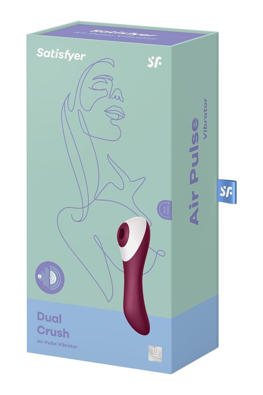 Вакуумний кліторальний стимулятор із вібрацією Satisfyer Dual Crush бордовий