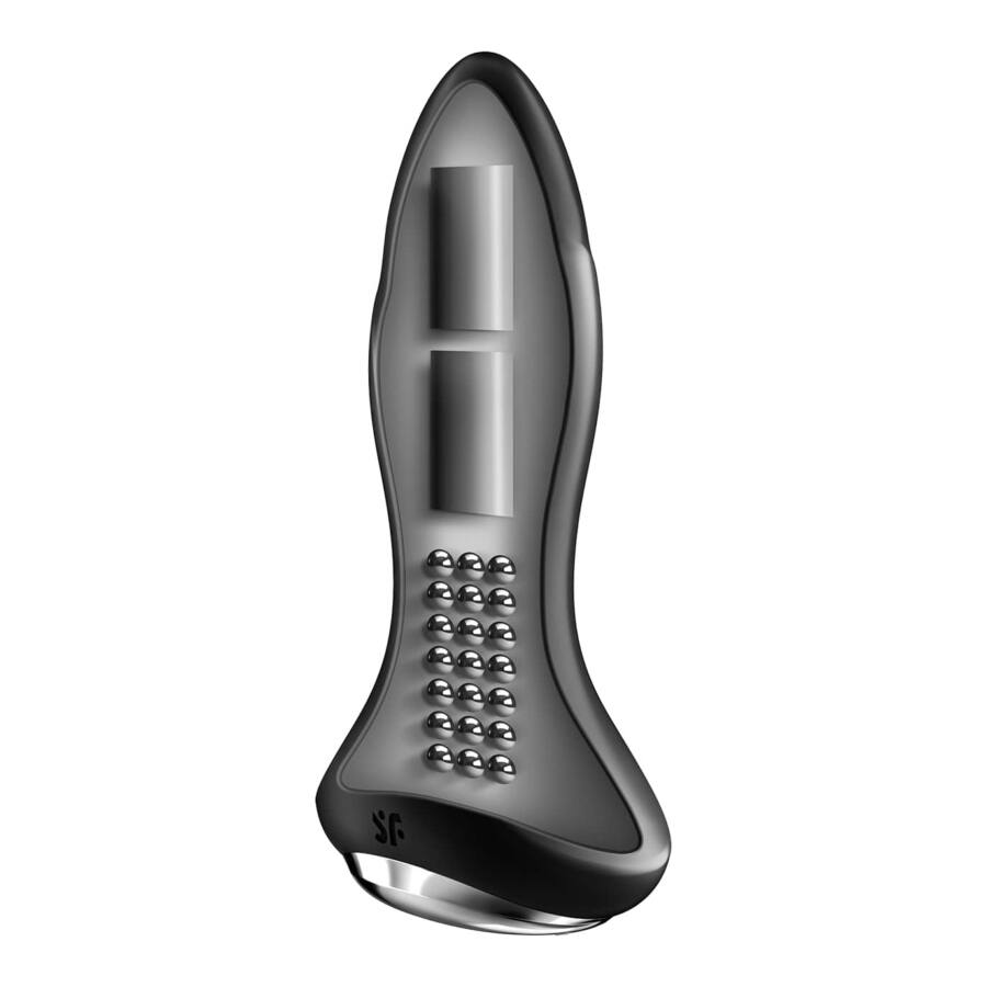 Анальна смарт пробка з вібрацією та намистинами Satisfyer Rotator Plug 1 Connect App чорна