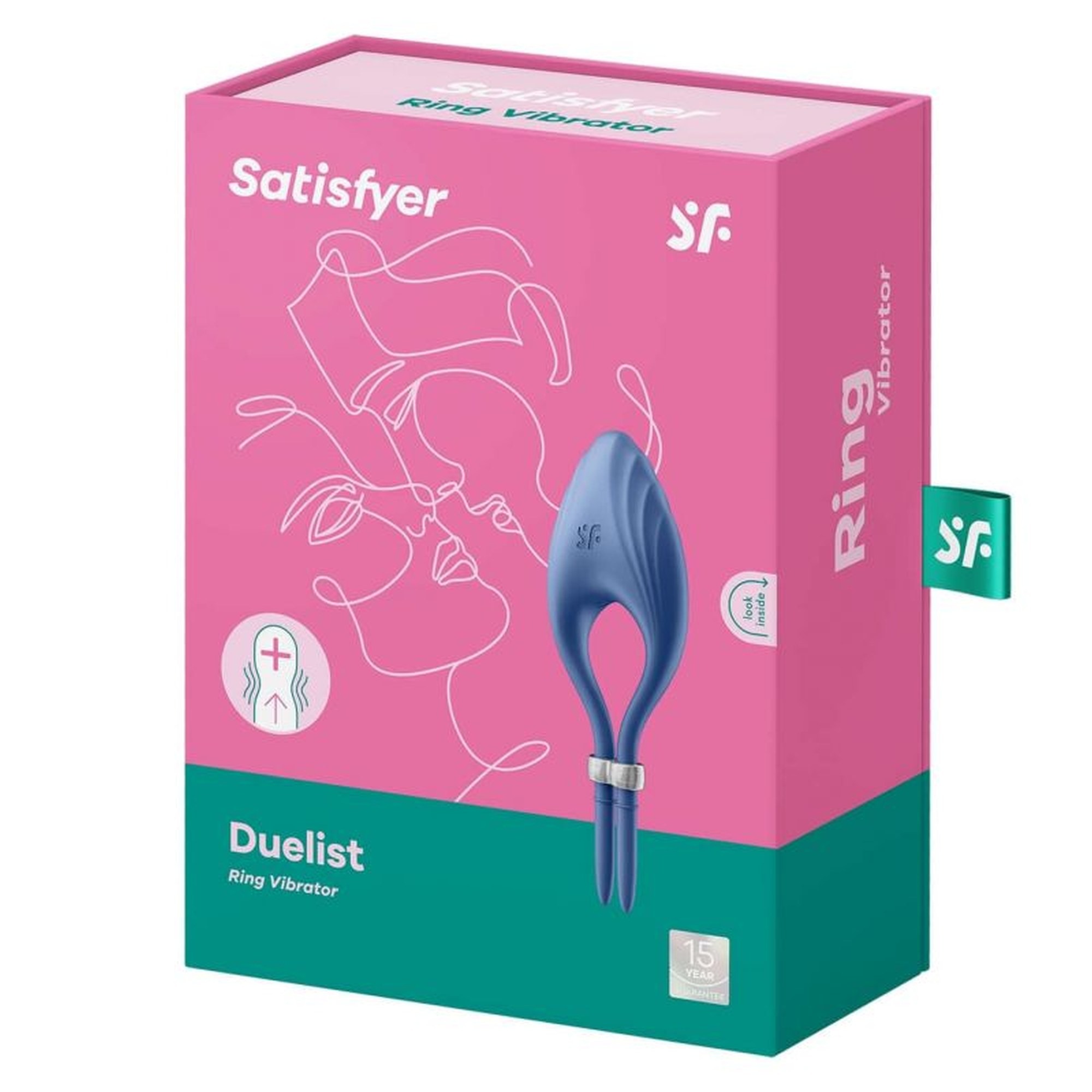 Регульоване ерекційне кільце з вібрацією Satisfyer Duelist, синій