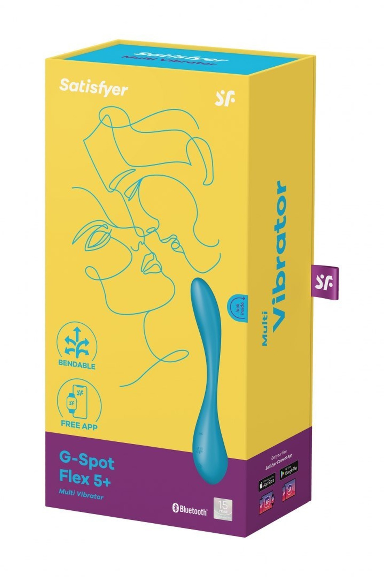 Мультивібратор SATISFYER G-Spot Flex 5+ керування телефоном, блакитний