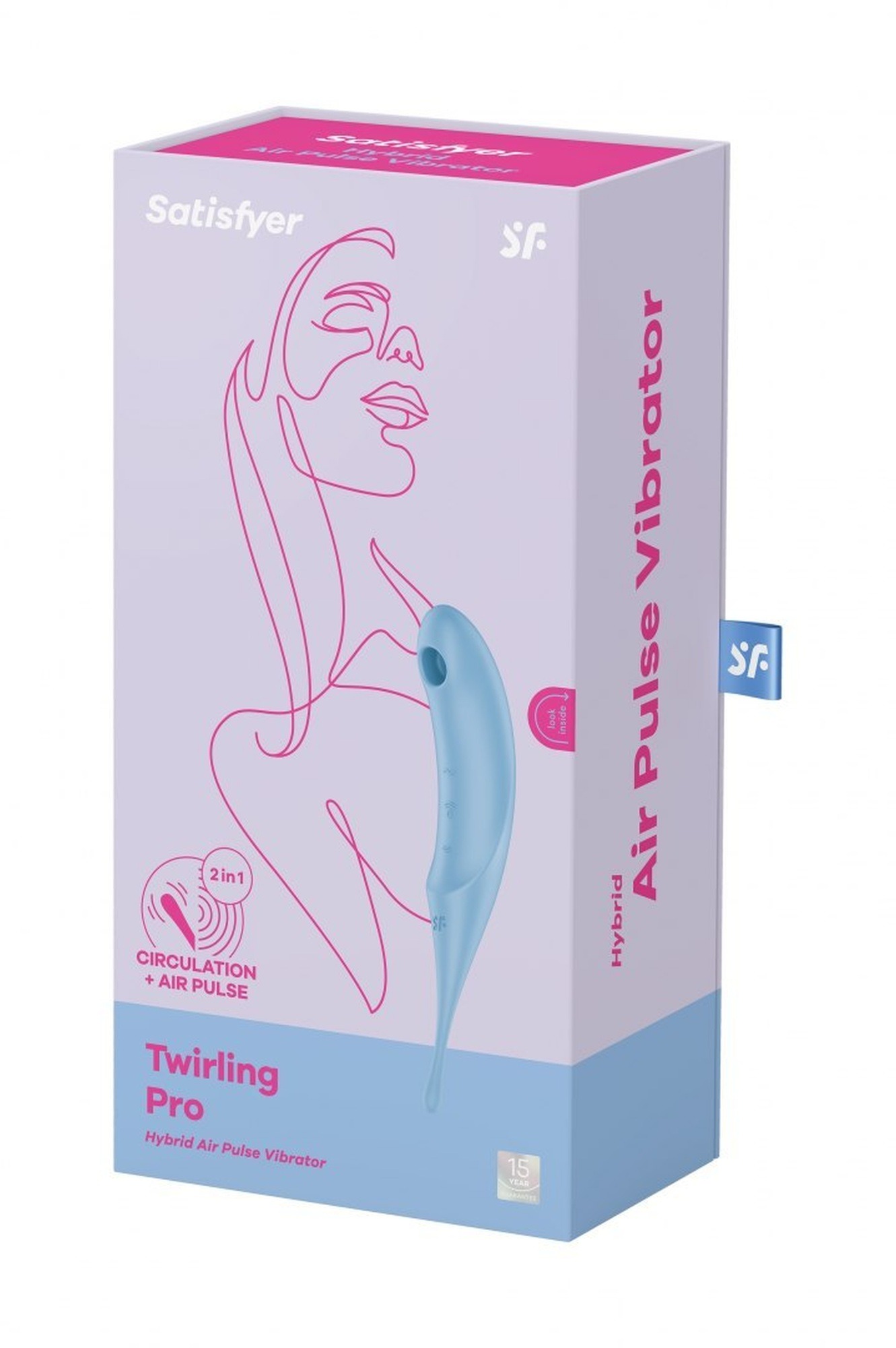 Гібридний вакуумний вібратор із точковою стимуляцією Satisfyer Twirling Pro, блакитний