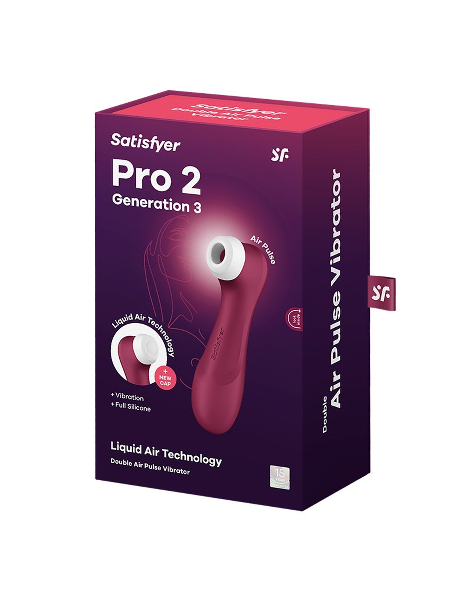 Вакуумний кліторальний стимулятор Satisfyer Pro 2 Generation 3 Satisfyer Liquid Air, бордовий