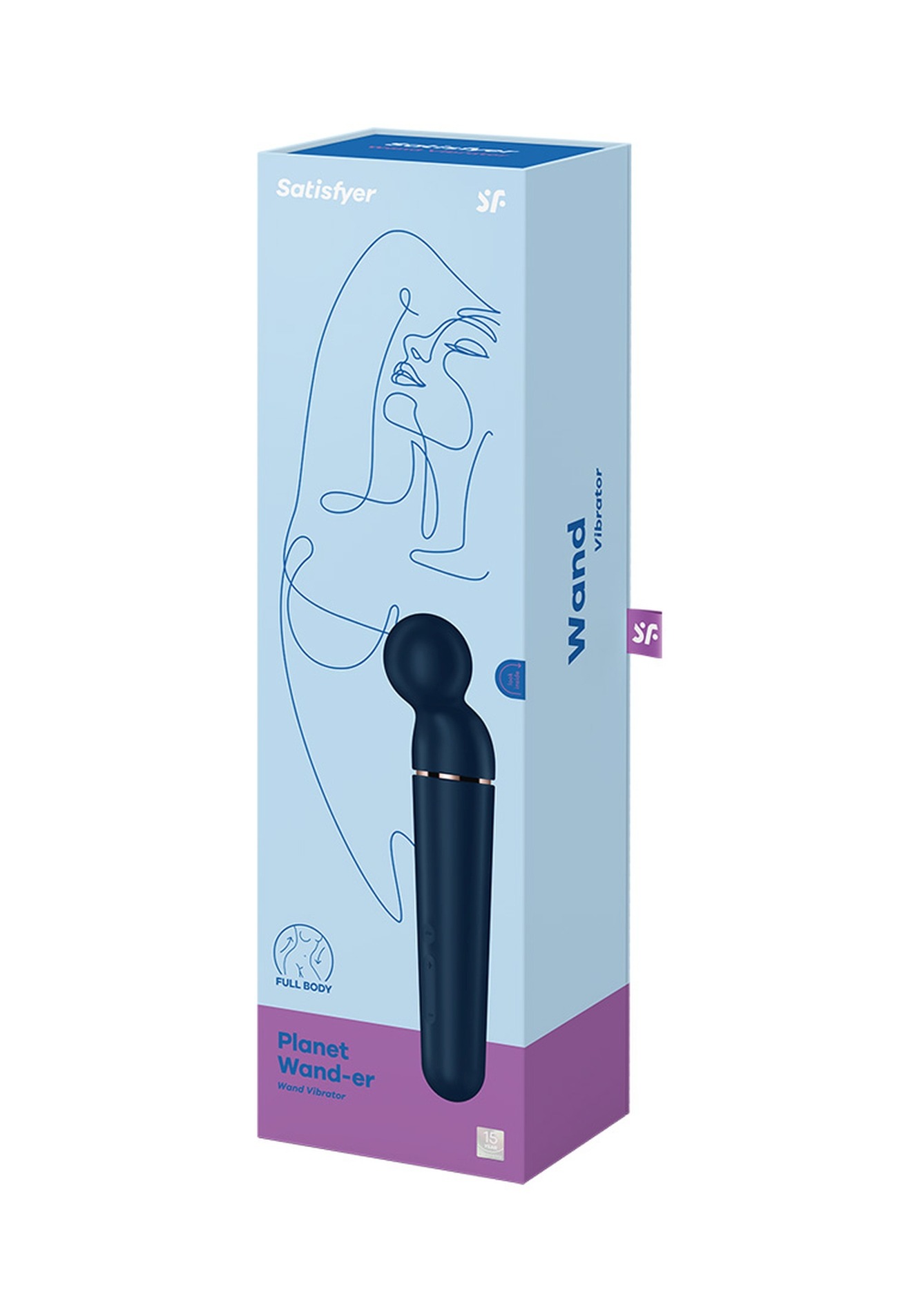 Вибратор-микрофон Satisfyer Planet Wand-er для стимуляции всего тела, синий, XXL