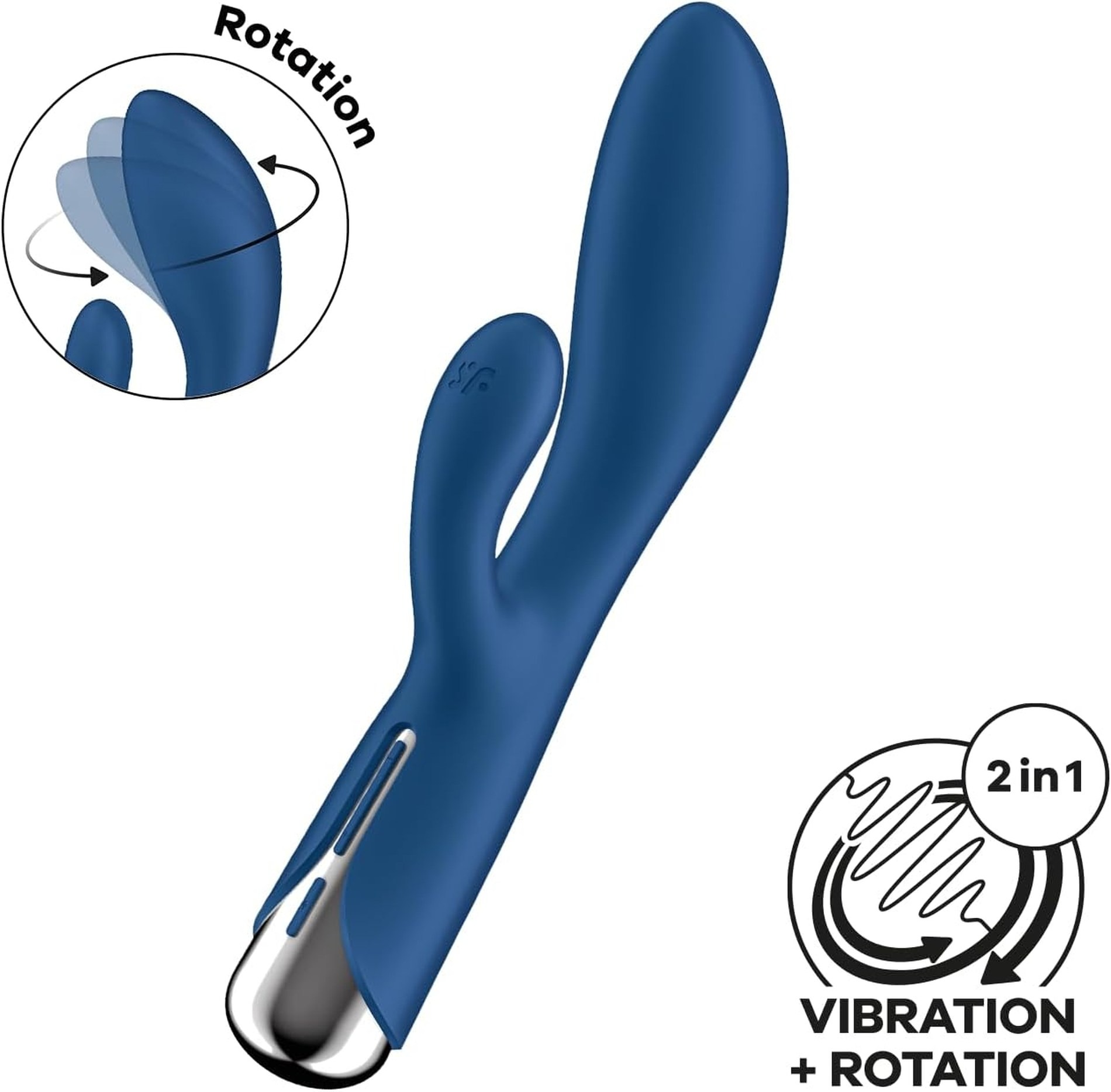 Вібратор кролик із ротацією Satisfyer Spinning Rabbit 1, синій