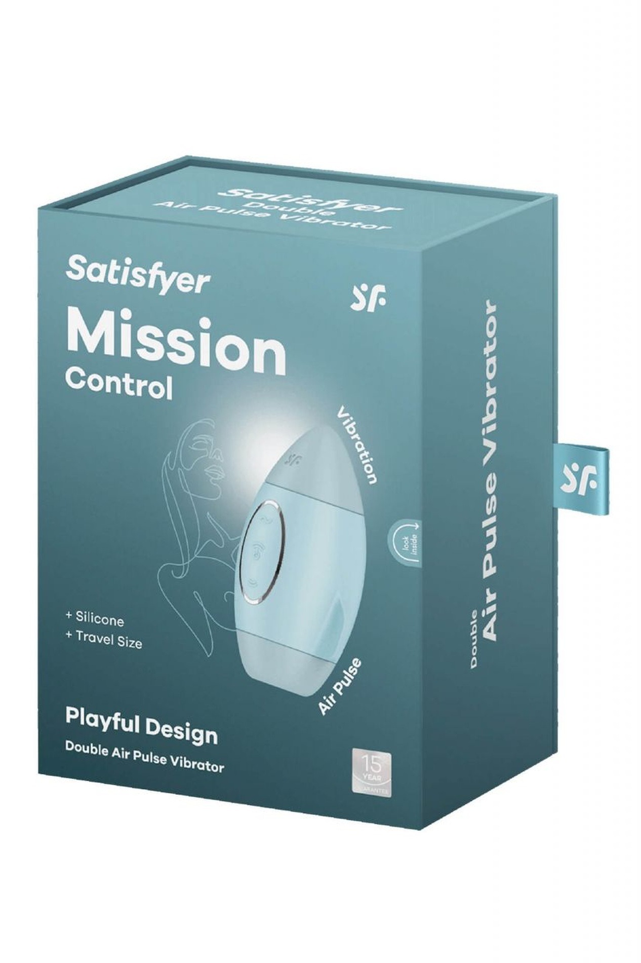 Вакуумный вибратор двойного действия в виде Ракеты Satisfyer Mission Control, голубой