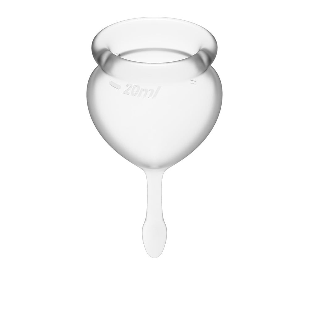 Набір прозорих менструальних чаш Satisfyer Feel Good медичний силікон, 2 шт. (20 мл+15 мл)