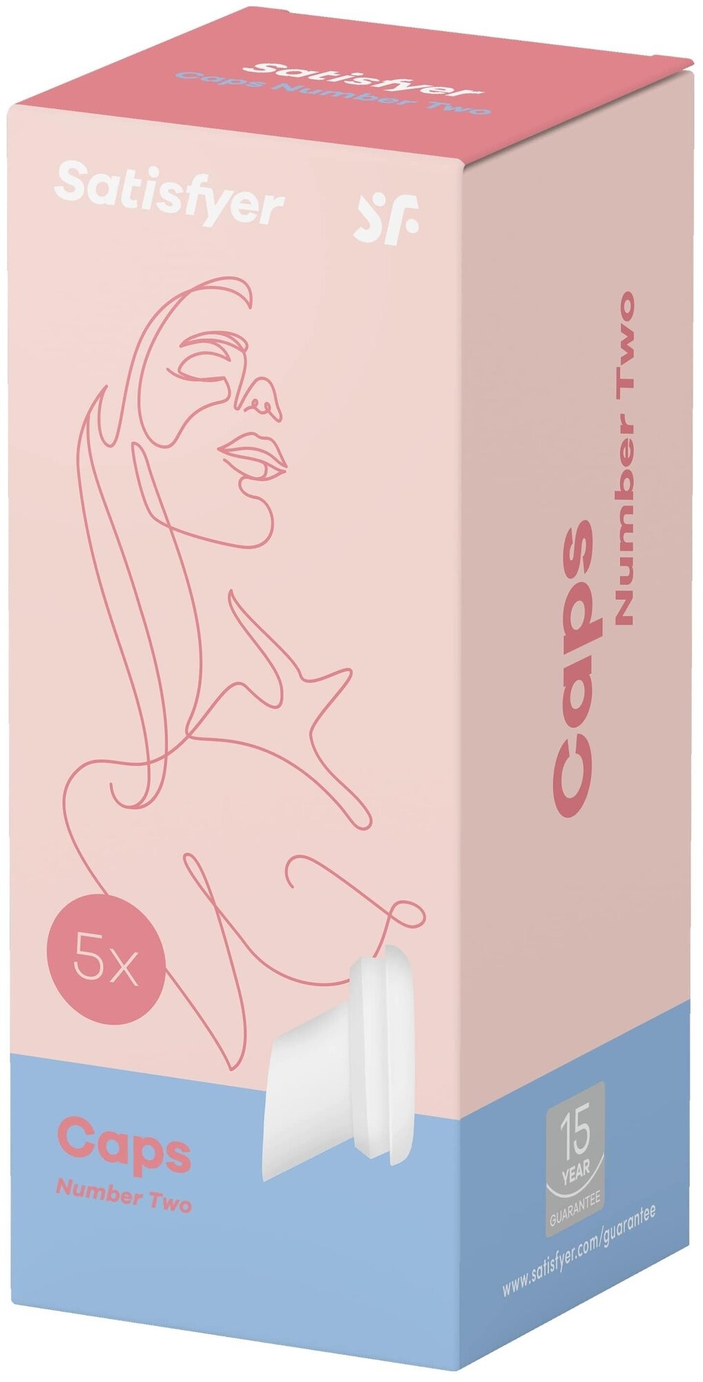 Набір змінних насадок на вакуумний стимулятор Satisfyer Caps Number Two білий, 5 шт.