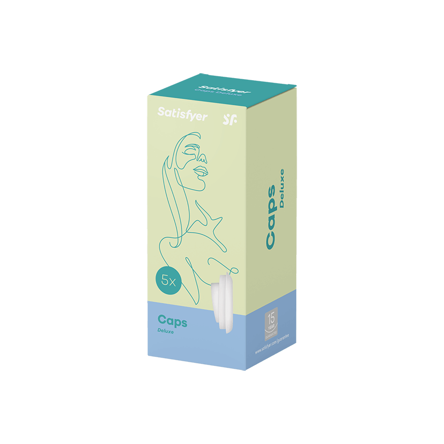 Набор сменных насадок на вакуумный стимулятор Satisfyer Caps Deluxe Climax Tips белый, 5 шт.