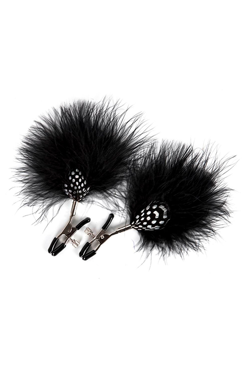 Зажимы для сосков с перьями GP FEATHER NIPPLE CLAMPS BLACK
