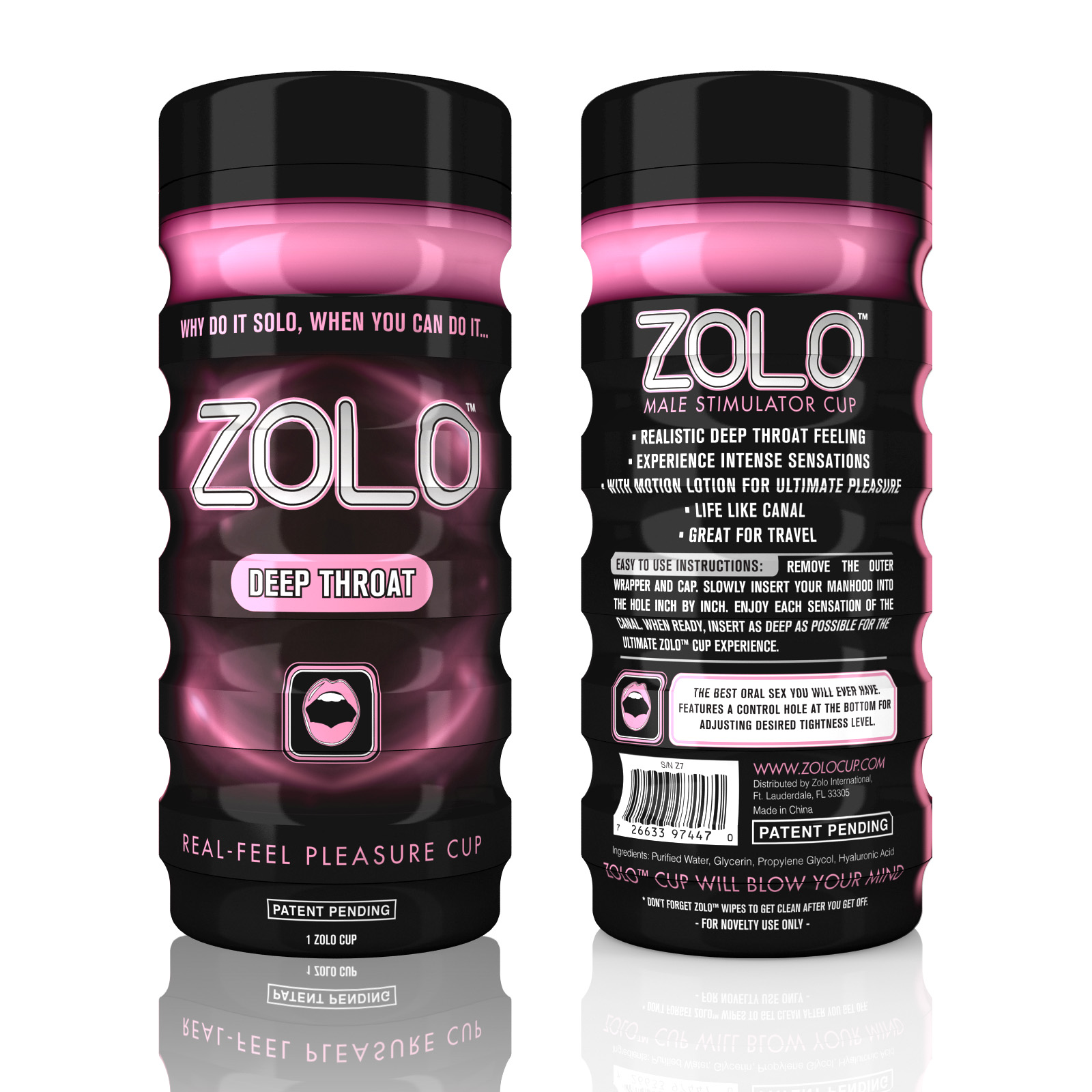 Мастурбатор с имитацией глубокого горла Zolo Deep Throat Cup, розовый