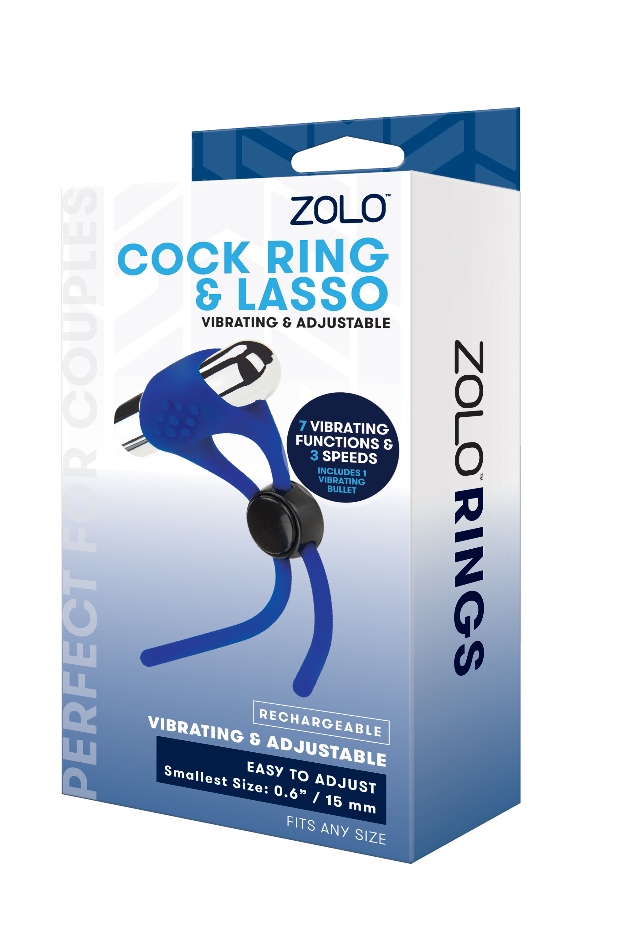 Ерекційне кільце з віброкулею ZOLO RECHARGEABLE ADJUSTABLE C-RING