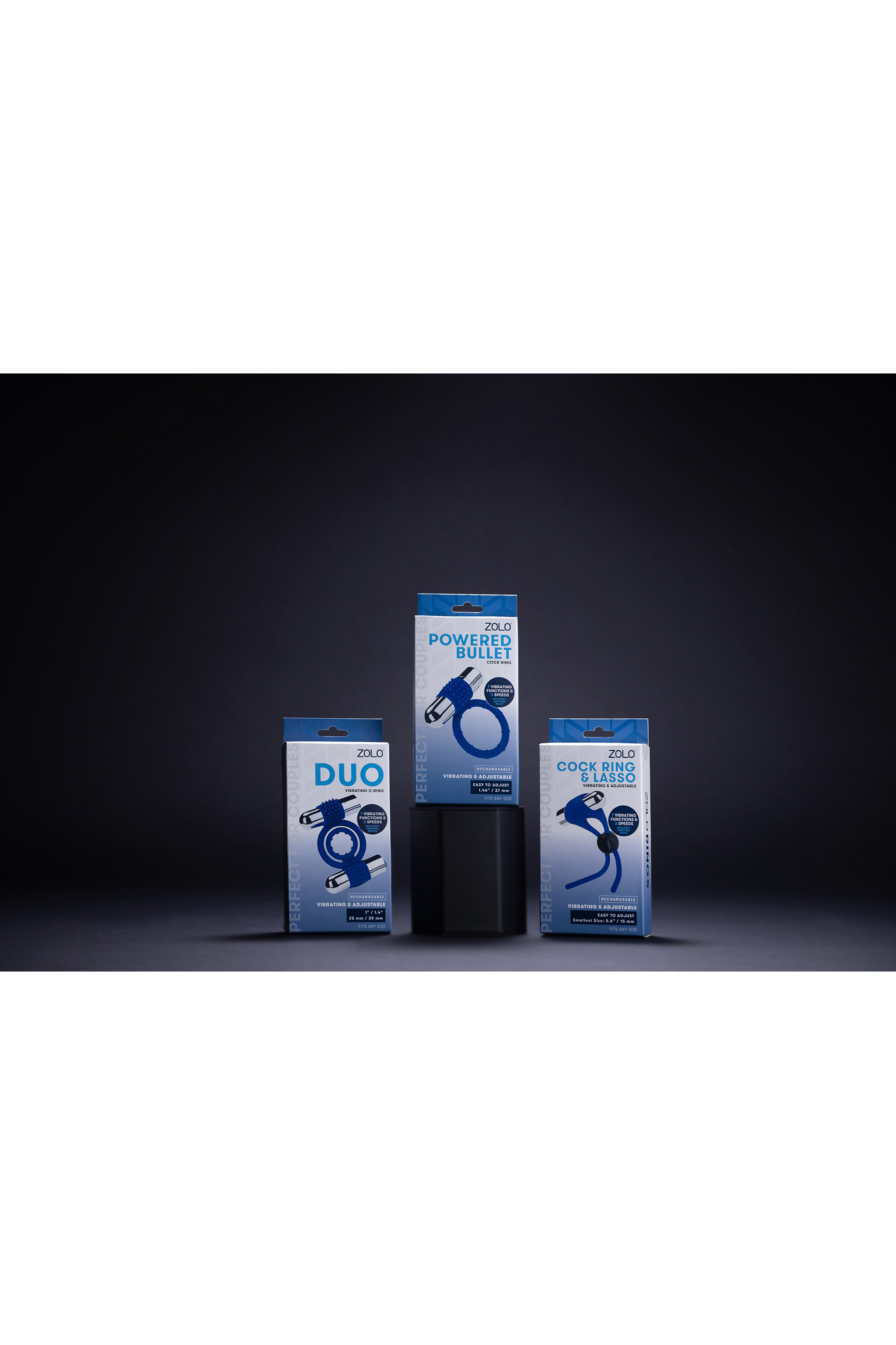 Ерекційне кільце з віброкулею ZOLO RECHARGEABLE ADJUSTABLE C-RING