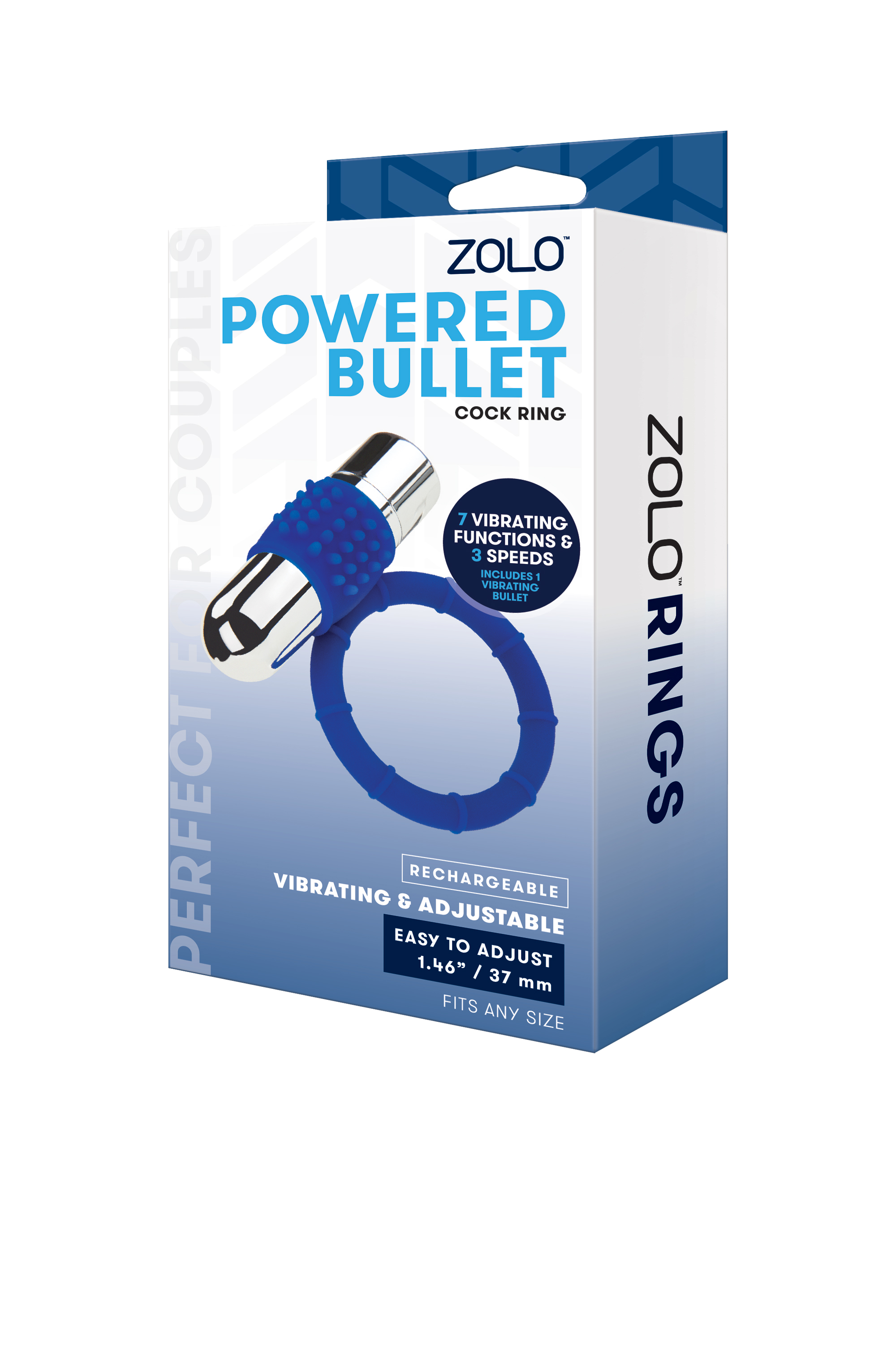 Кільце ерекційне з вібро кулею ZOLO RECHARGEABLE VIBRATING COCK RING