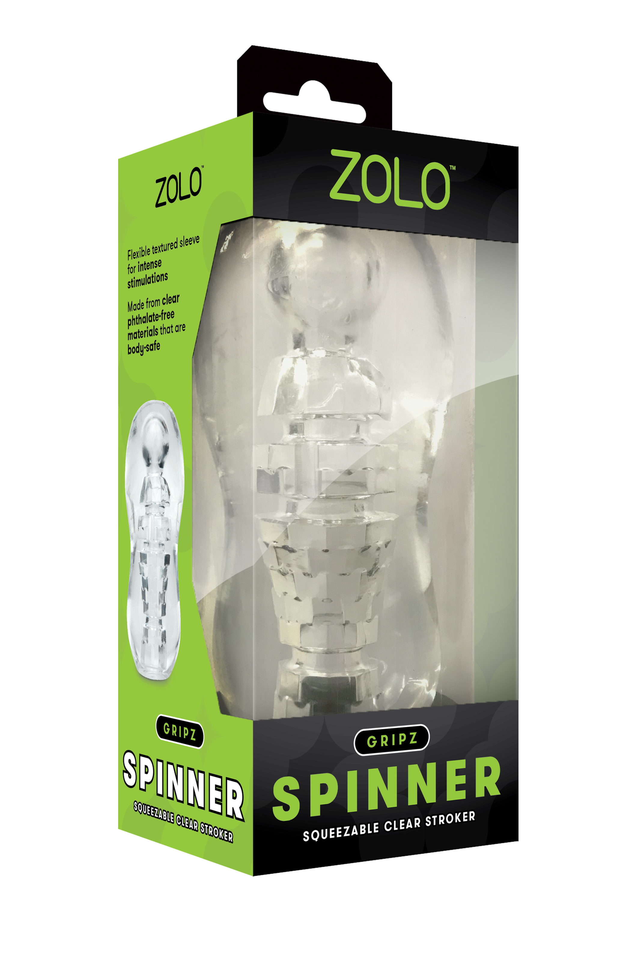 Мастурбатор прозорий ZOLO GRIPZ SPINNER