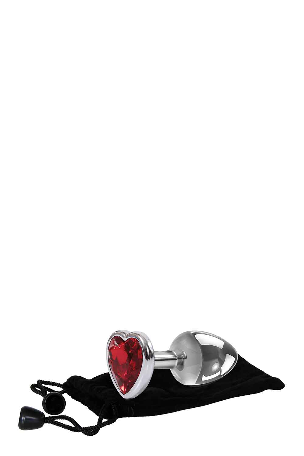 Анальний корок з каменем A&E RED HEART GEM ANAL PLUG SMALL