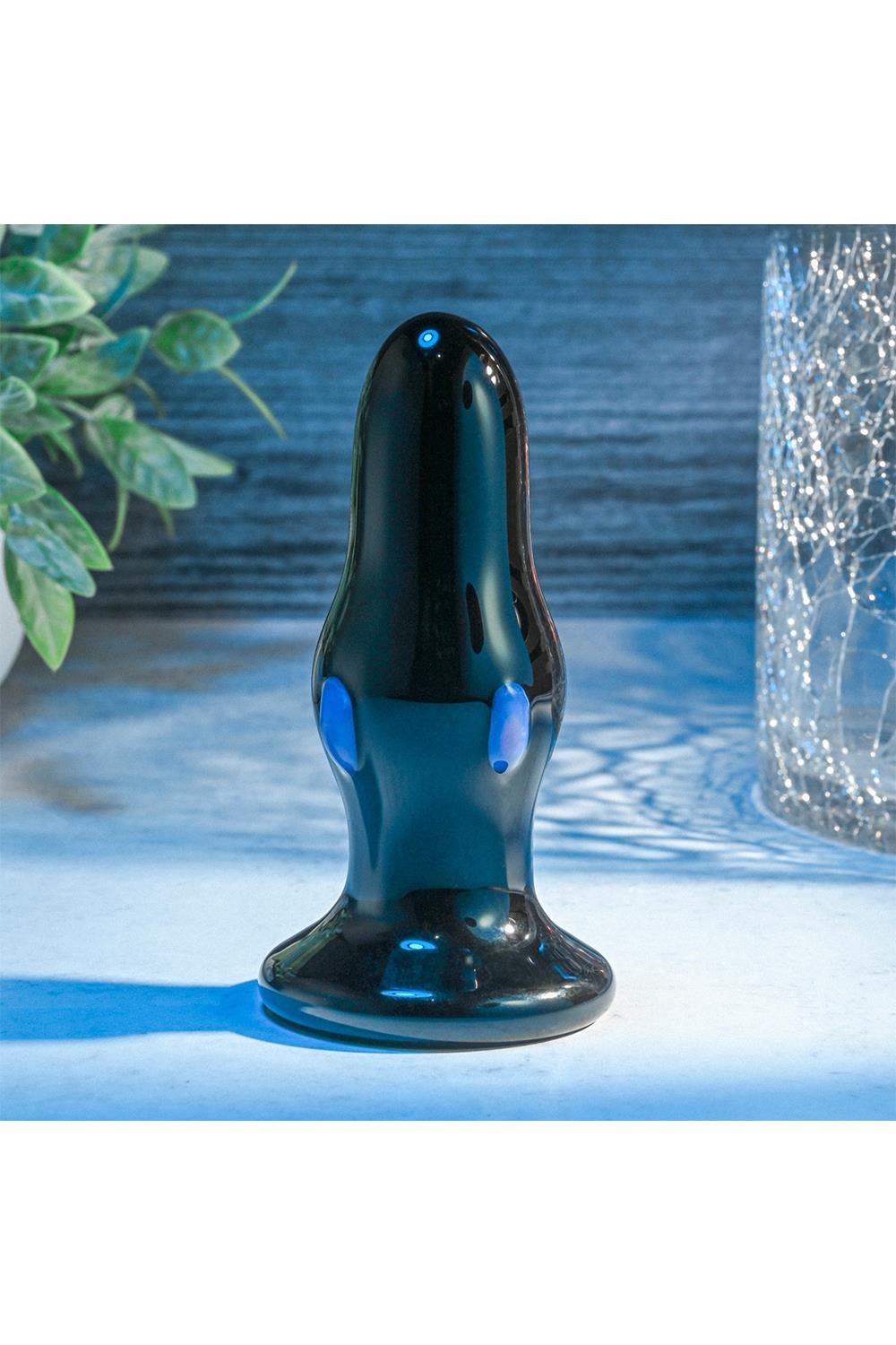 Анальна пробка скляна з вібрацією A&E REAR ROCKER VIBRATING GLASS ANAL PLUG