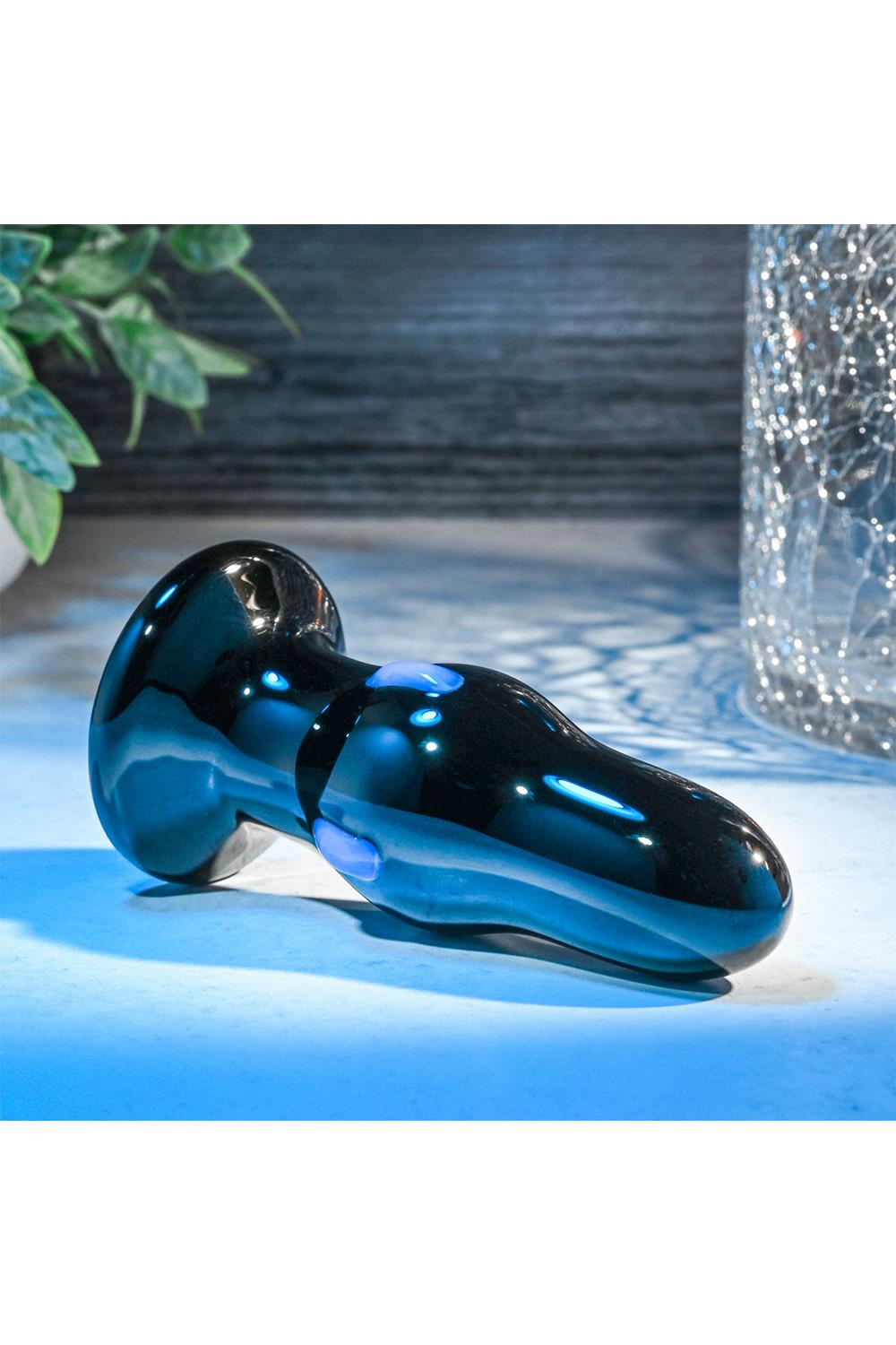 Анальна пробка скляна з вібрацією A&E REAR ROCKER VIBRATING GLASS ANAL PLUG