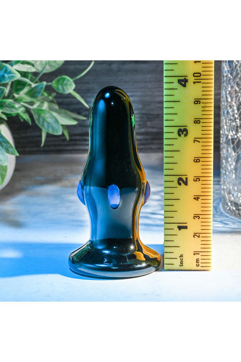 Анальна пробка скляна з вібрацією A&E REAR ROCKER VIBRATING GLASS ANAL PLUG