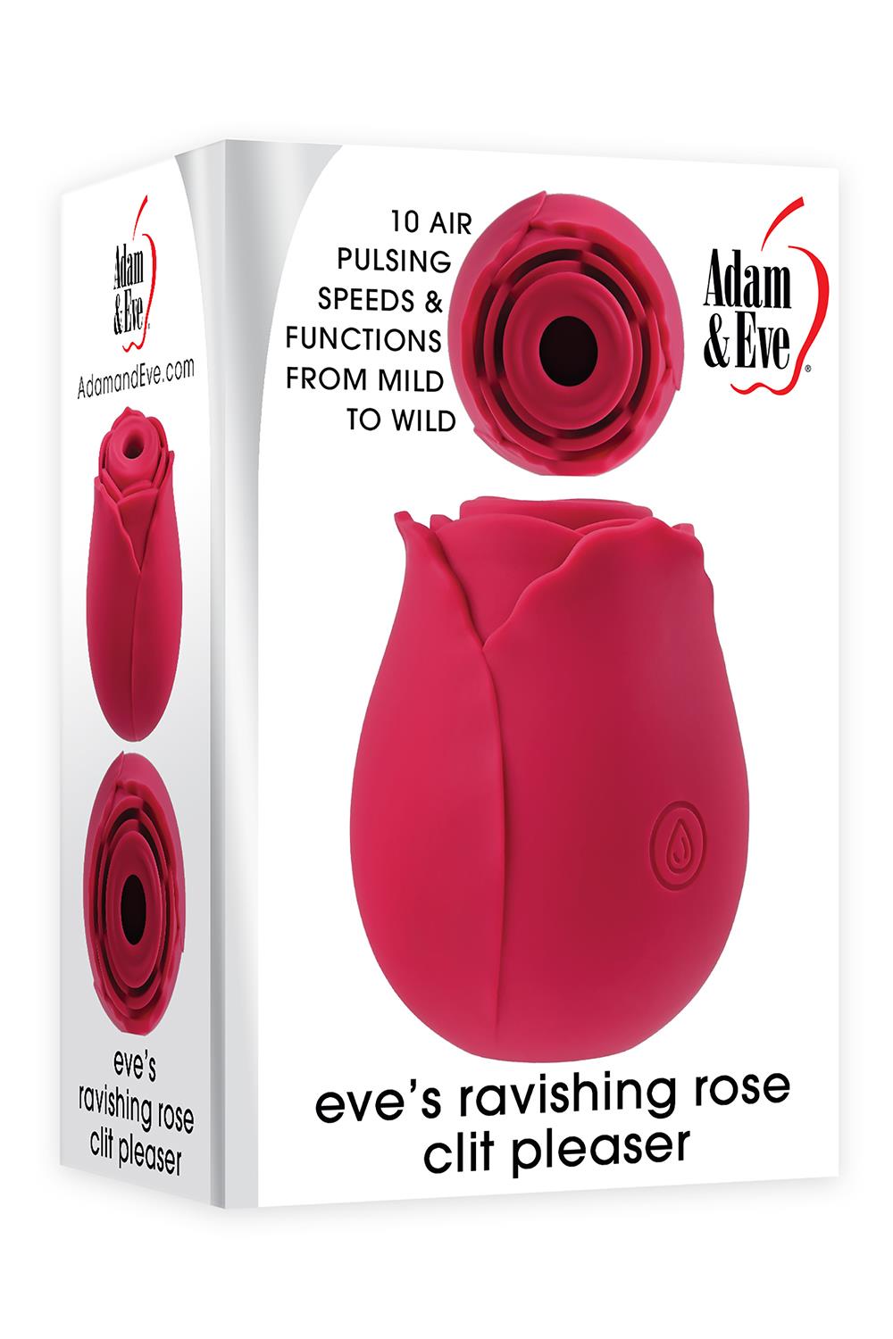 ВВакуумний кліторальний стимулятор Adam & Eve Eve's Ravishing Rose Clit Pleaser, червоний