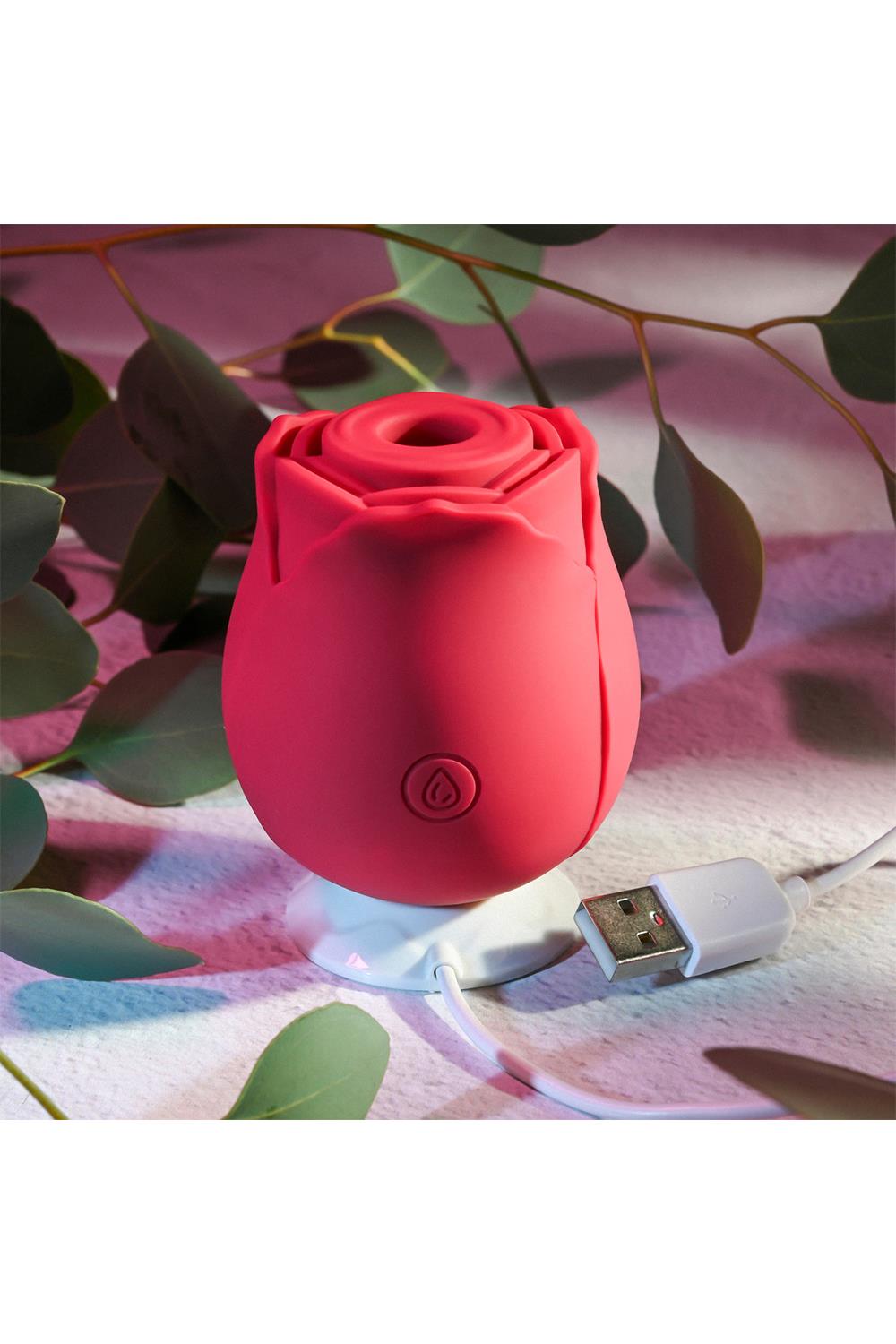 ВВакуумний кліторальний стимулятор Adam & Eve Eve's Ravishing Rose Clit Pleaser, червоний