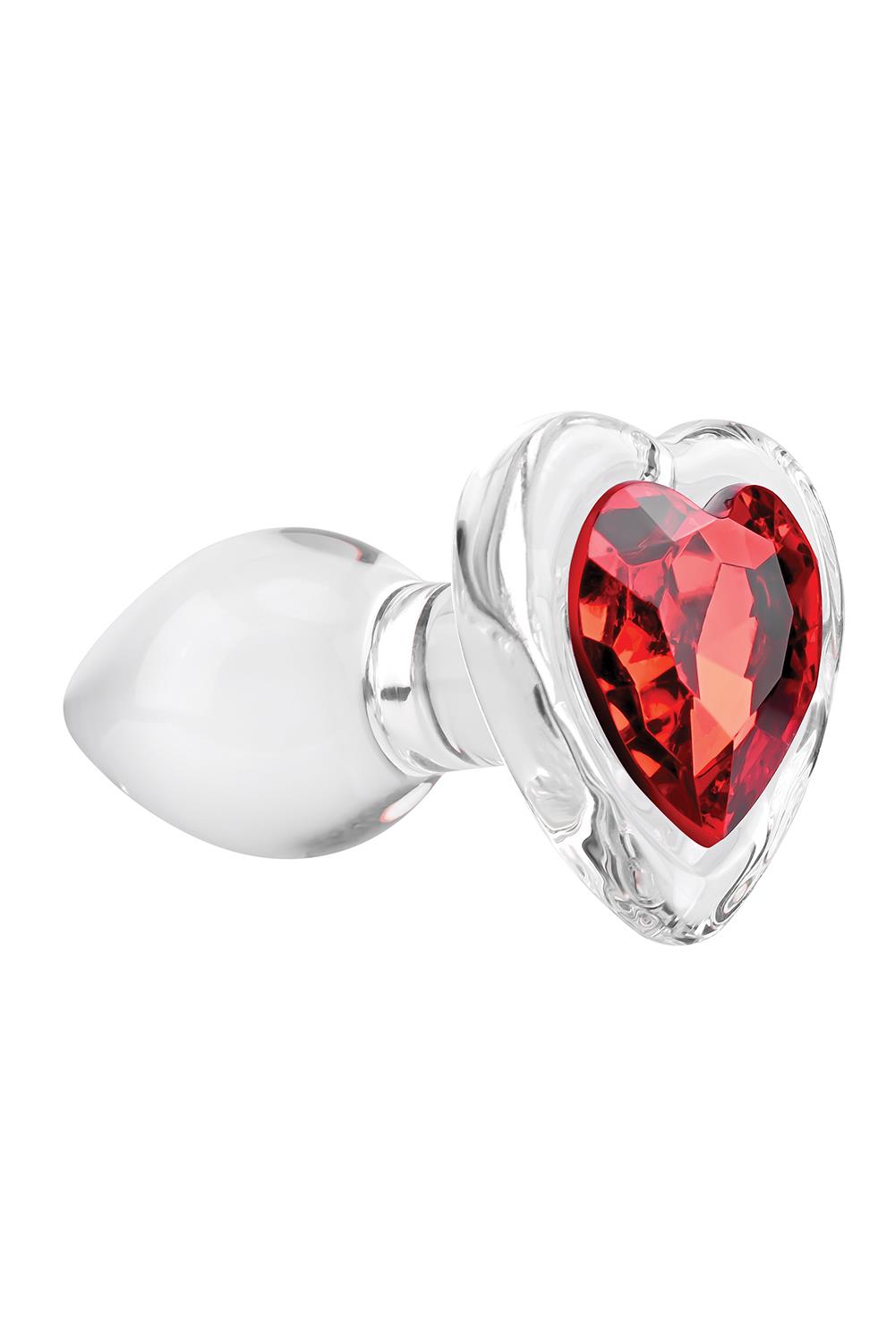 Скляний анальний затор ADAM ET EVE RED HEART GEM GLASS PLUG SMALL