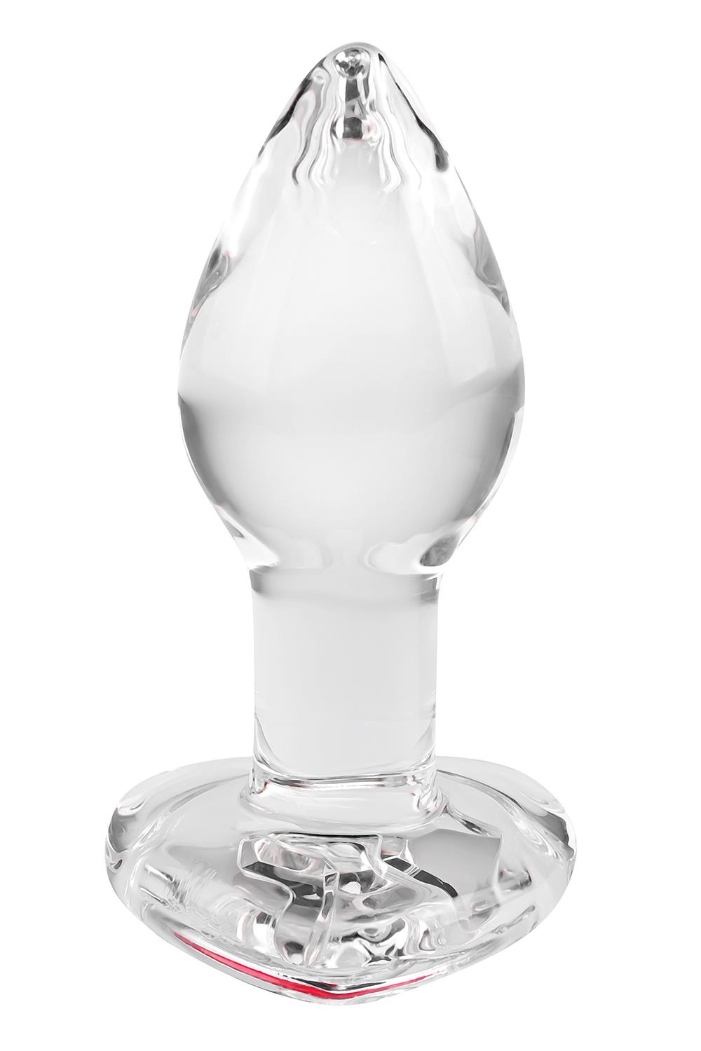 Скляний анальний затор ADAM ET EVE RED HEART GEM GLASS PLUG SMALL