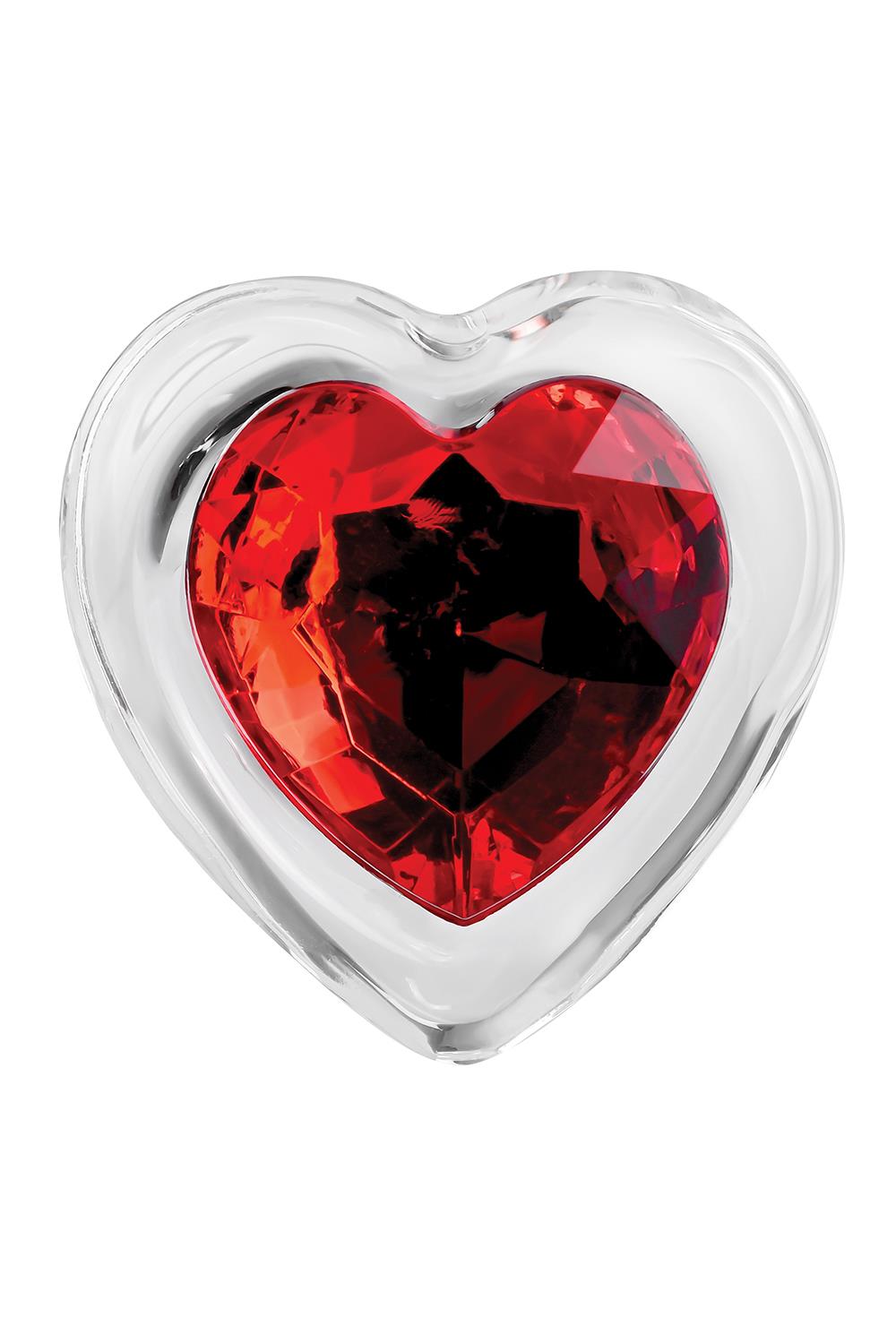 Скляний анальний затор ADAM ET EVE RED HEART GEM GLASS PLUG SMALL