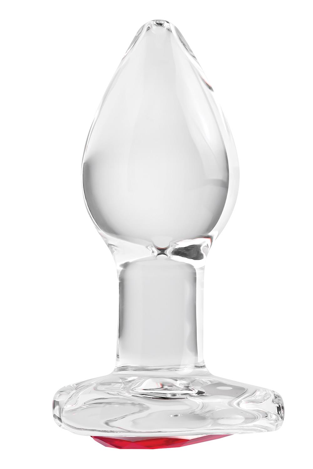 Скляний анальний затор ADAM ET EVE RED HEART GEM GLASS PLUG SMALL