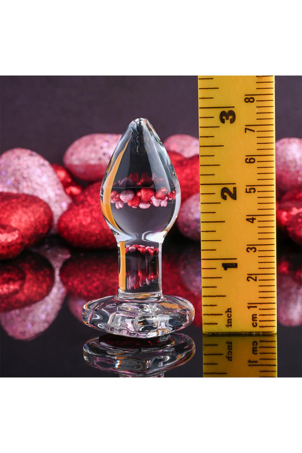 Скляний анальний затор ADAM ET EVE RED HEART GEM GLASS PLUG SMALL