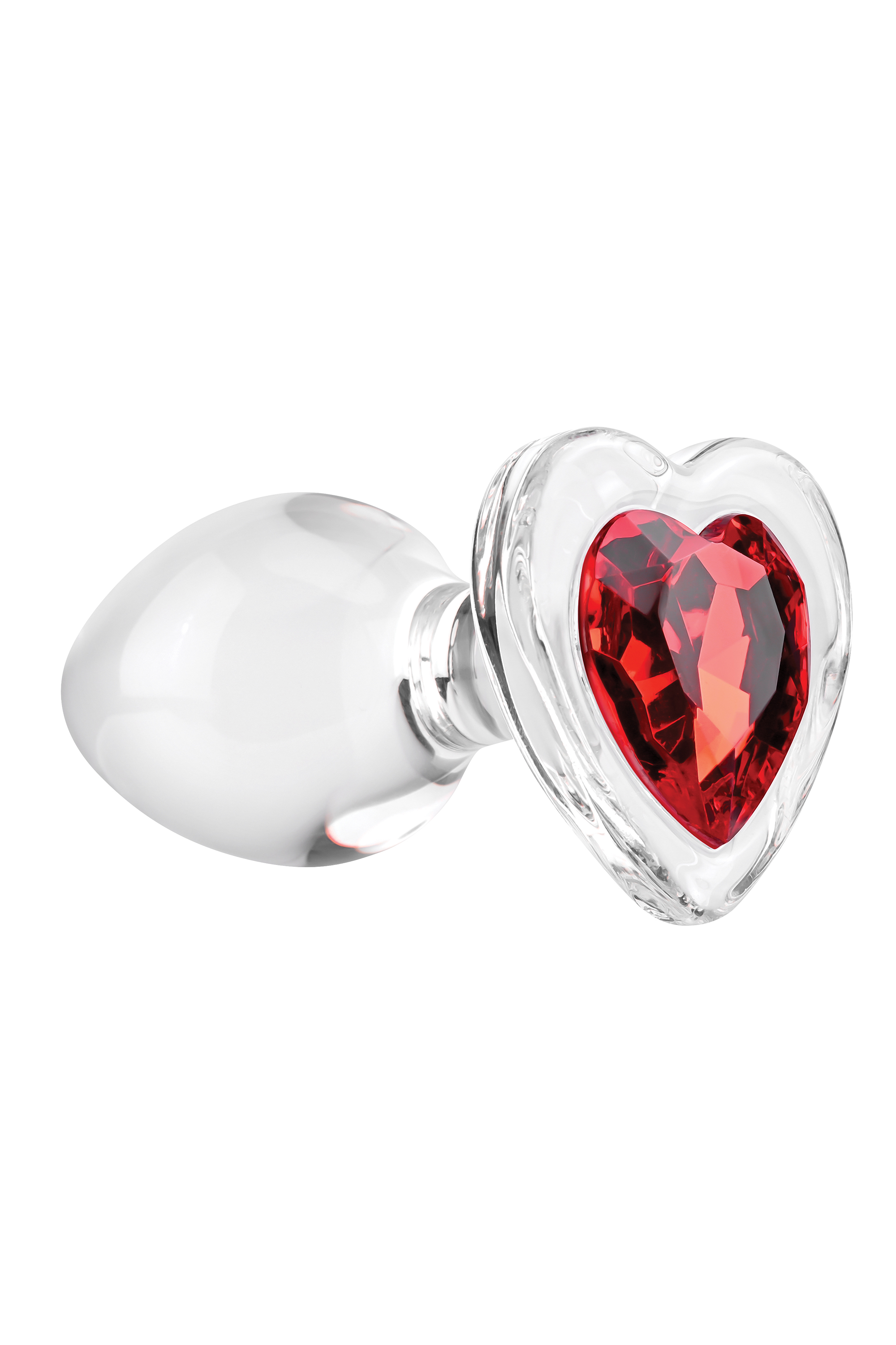 Анальна пробка скляна M ADAM ET EVE RED HEART GEM GLASS PLUG MEDIUM