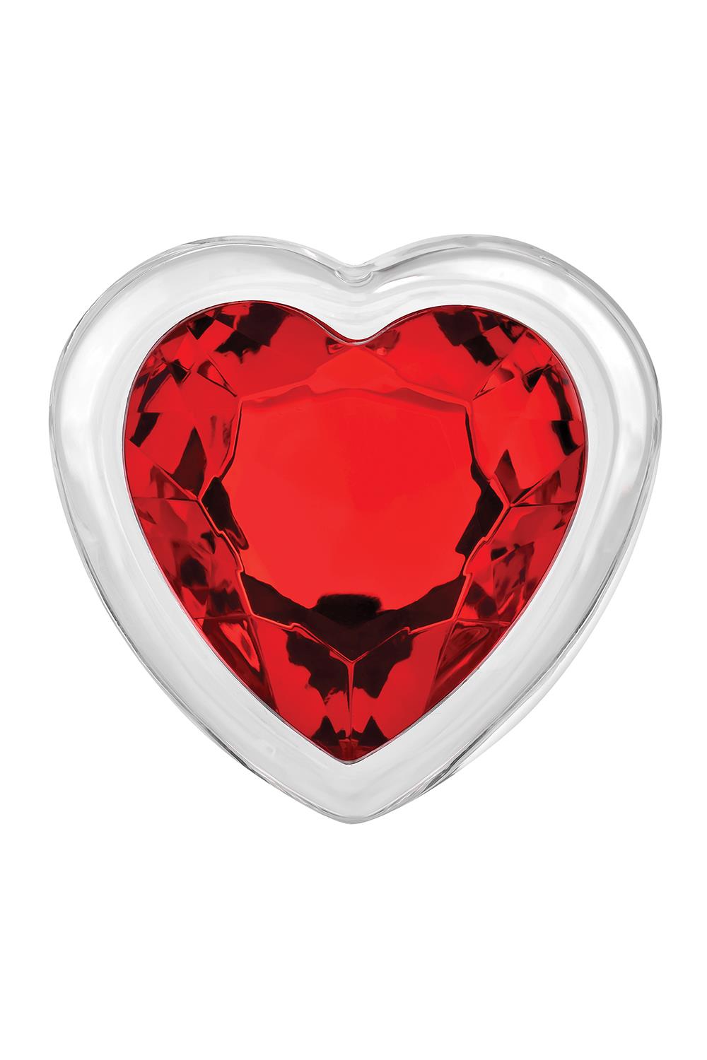 Скляна анальна пробка ADAM ET EVE RED HEART GEM GLASS PLUG LARGE