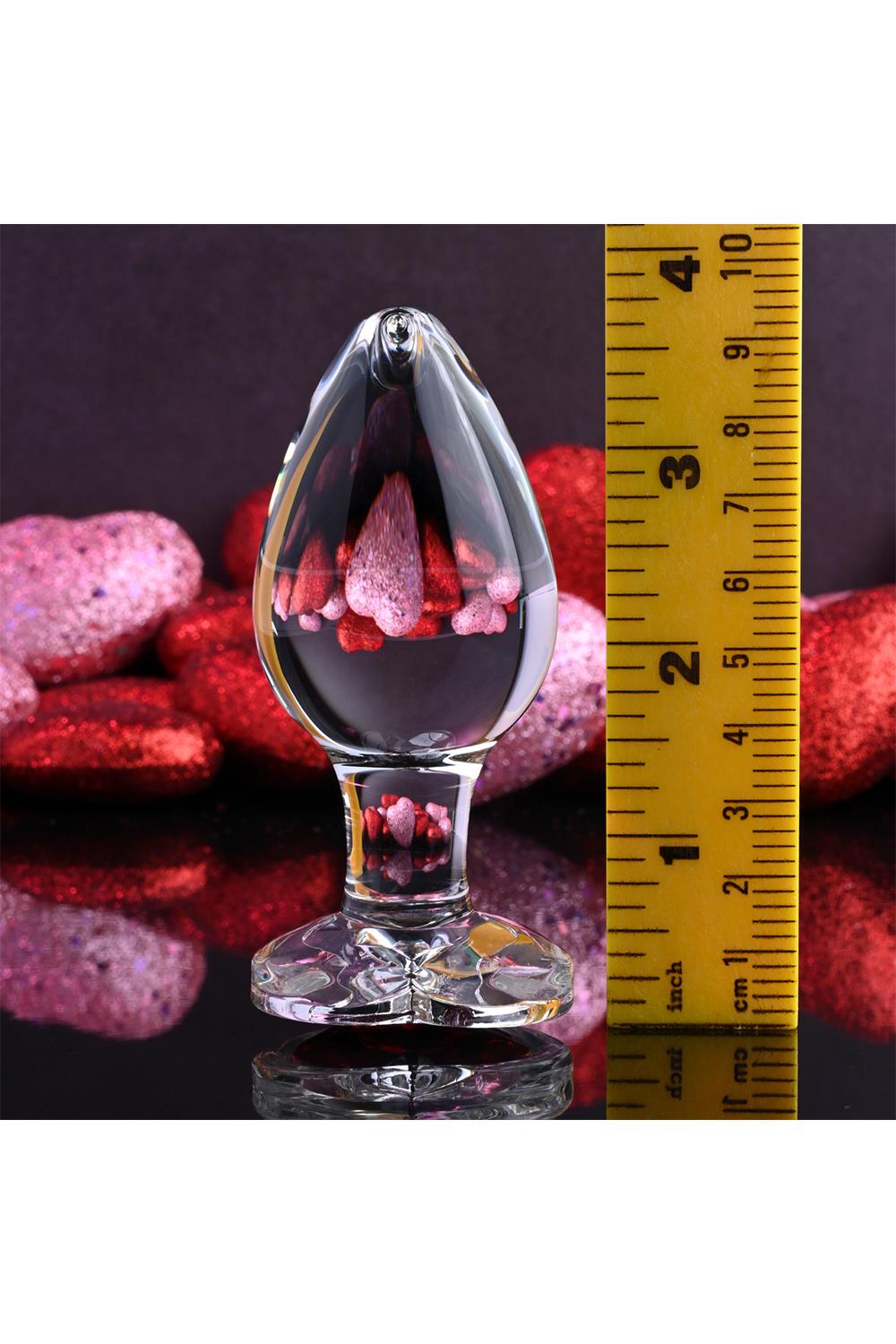 Скляна анальна пробка ADAM ET EVE RED HEART GEM GLASS PLUG LARGE