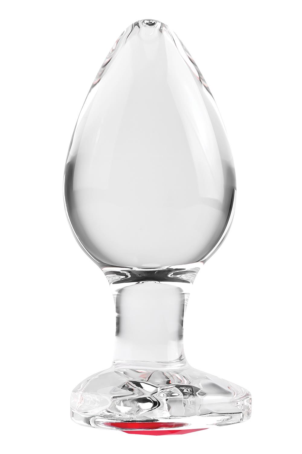 Скляна анальна пробка ADAM ET EVE RED HEART GEM GLASS PLUG LARGE