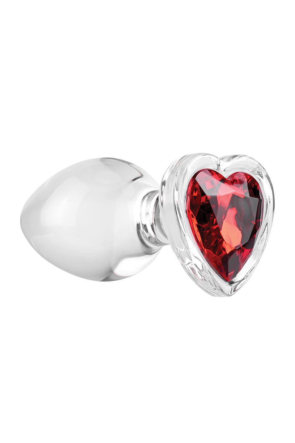 Скляна анальна пробка ADAM ET EVE RED HEART GEM GLASS PLUG LARGE