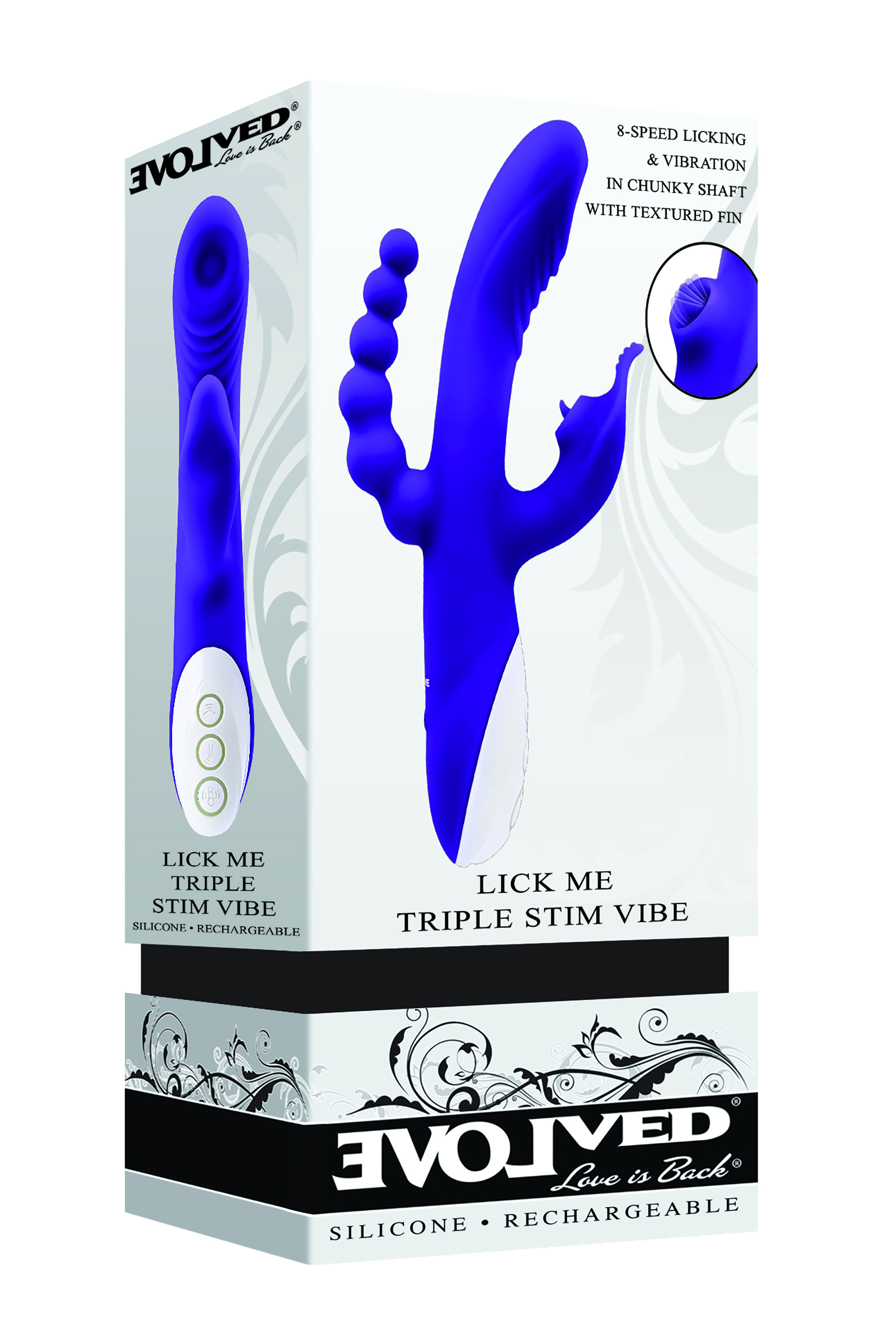 Потрійний вібратор Evolved Lick Me Triple Stim Vibe фіолетовий