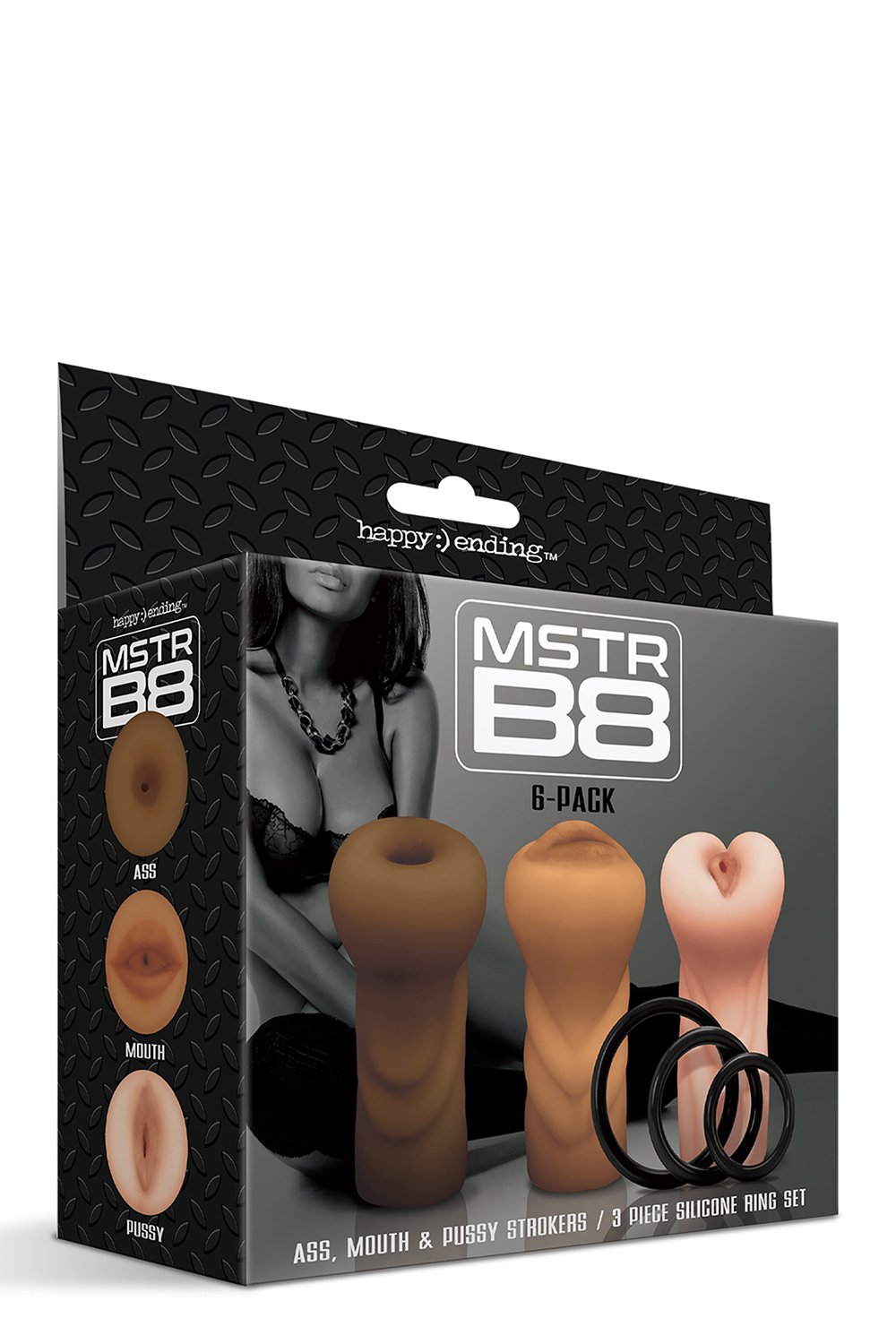 НАБОР МАСТУРБАТОРОВ HAPPY ENDING MSTR B8 SIX PACK ASS MOUTH PUSSY STROKER W/SIX RINGS