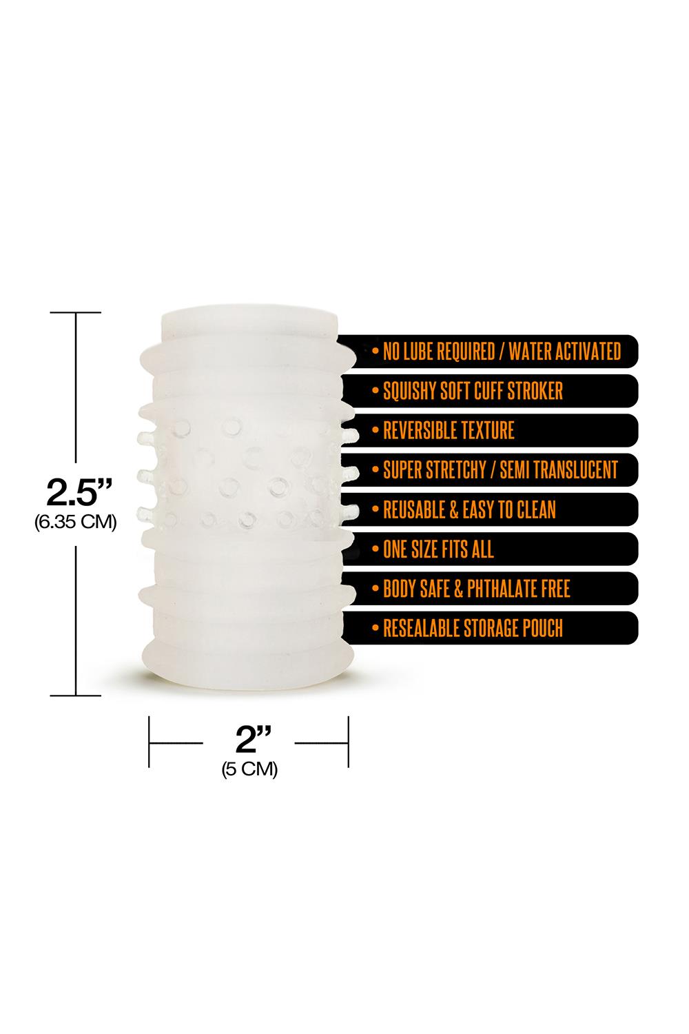 Мастурбатор рельєфний, що самозмащується Global Novelties Just Add Water Whack Pack Cuff, білий