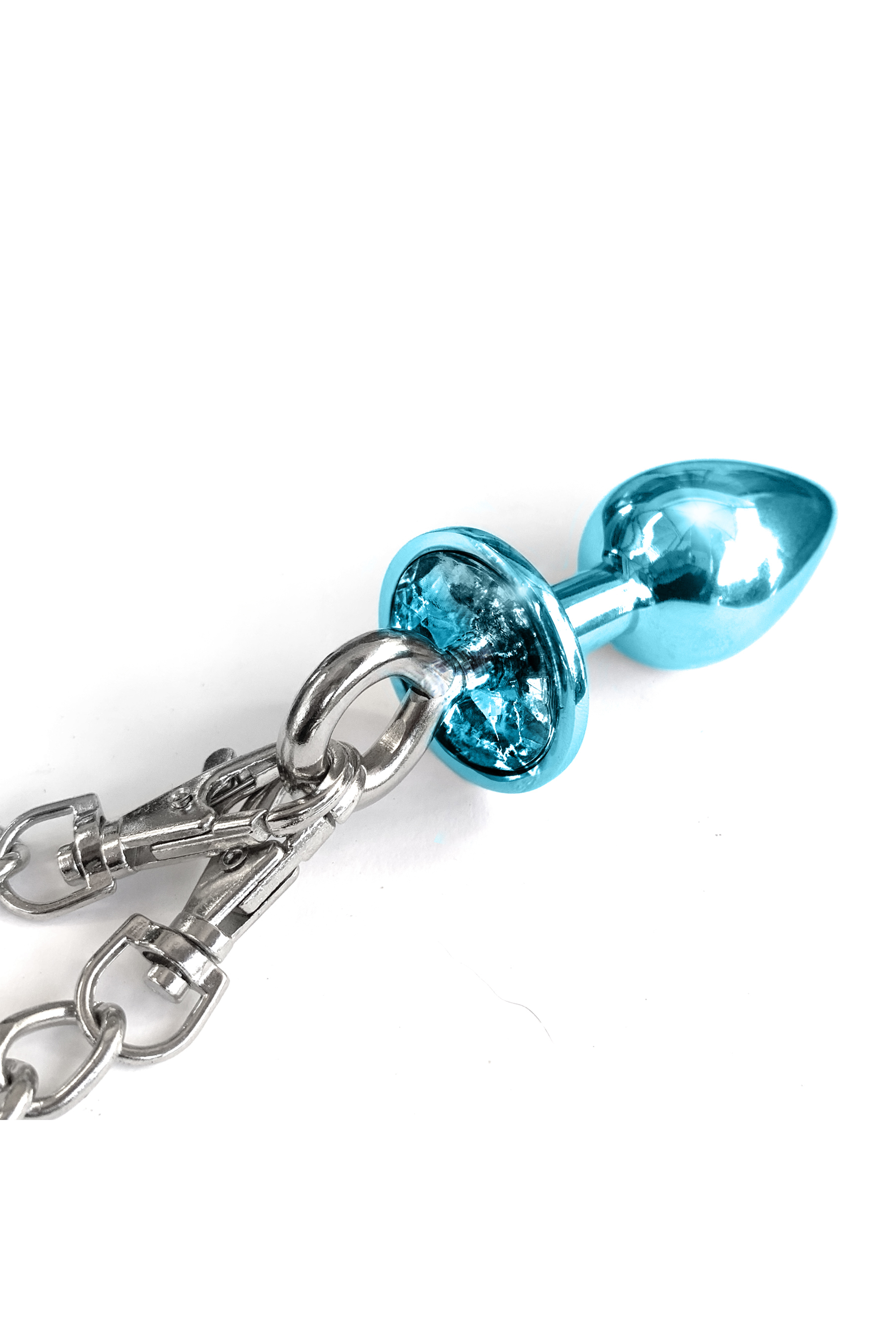Набір Global Novelties NIXIE METAL BUTT PLUG & FURRY HANDCUFF SET, MEDIUM, BLUE METALLIC