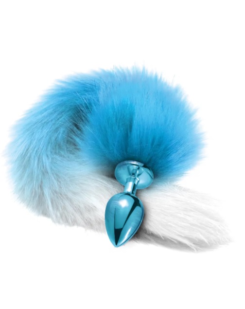 Анальна пробка з хвостом Global Novelties NIXIE METAL BUTT PLUG WITH OMBRE TAIL