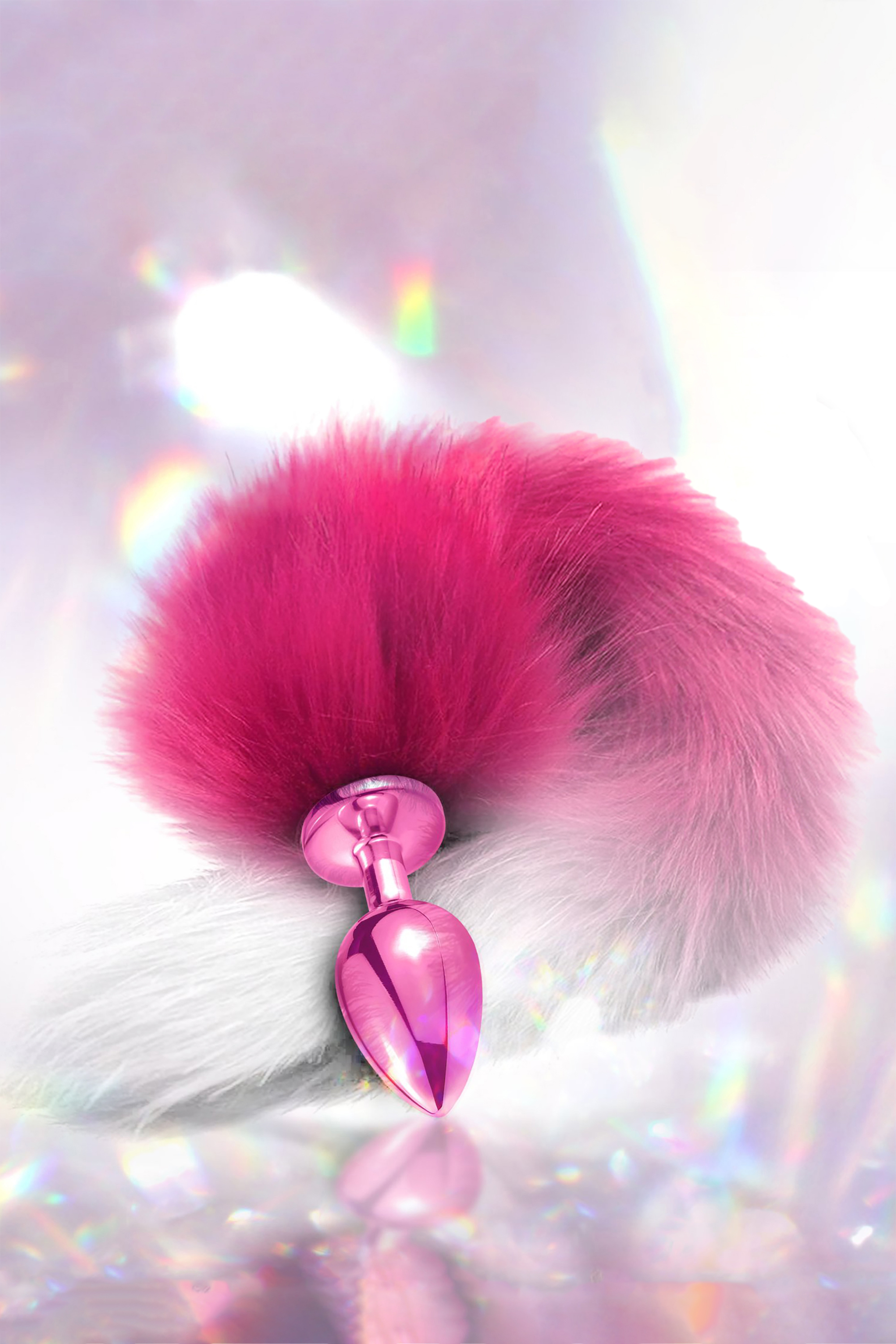 Анальний корок з хвостом Global Novelties NIXIE METAL BUTT PLUG WITH OMBRE TAIL