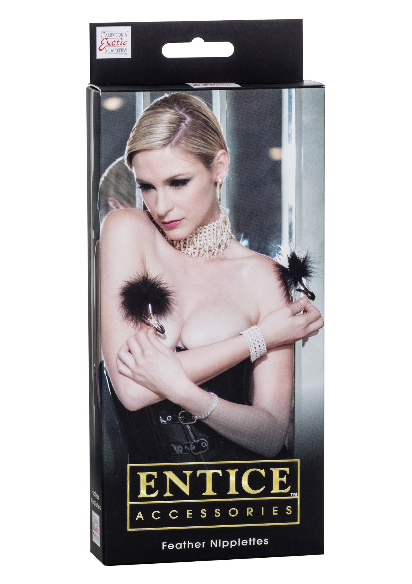 Зажимы для сосков с перьями California Exotic Novelties, черные