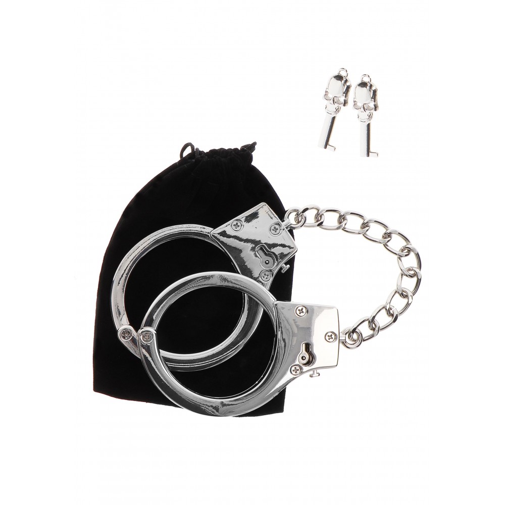 Наручники для БДСМ практик Taboom Luxury Bondage Essentials металеві, срібні