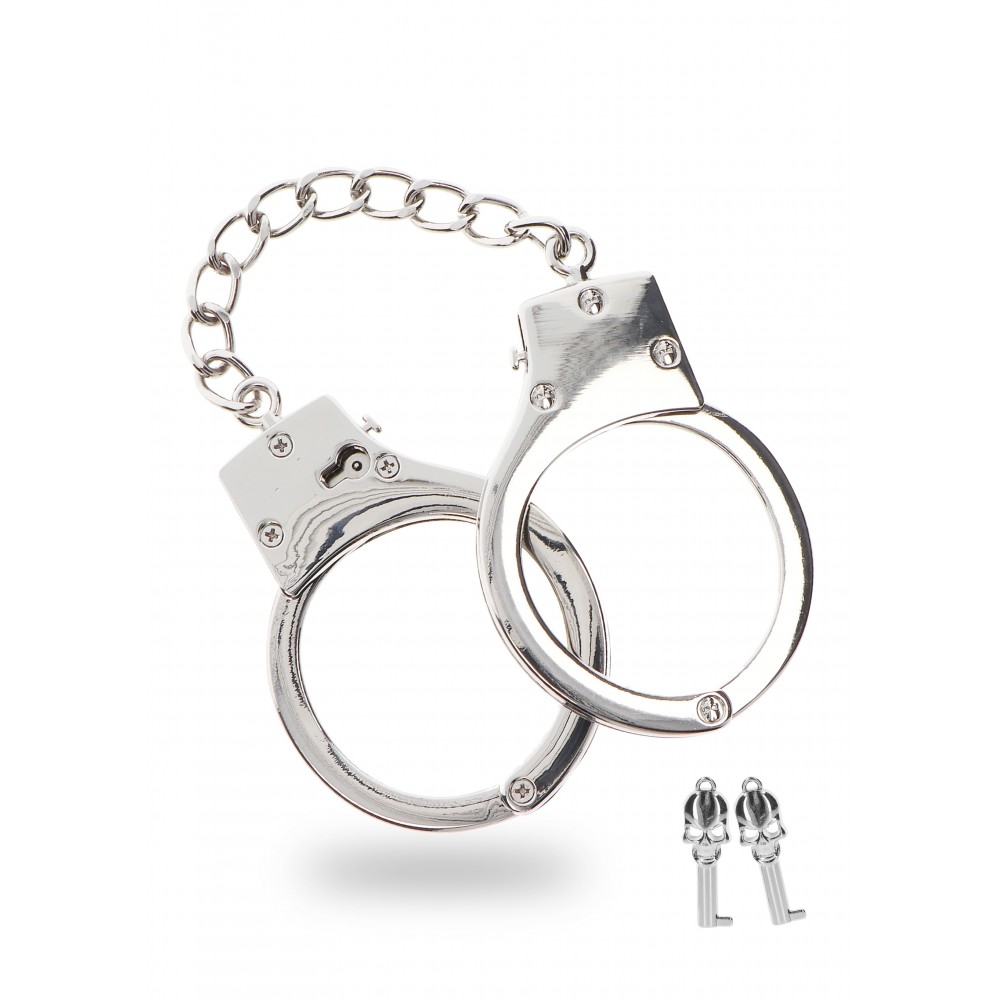 Наручники для БДСМ практик Taboom Luxury Bondage Essentials металеві, срібні