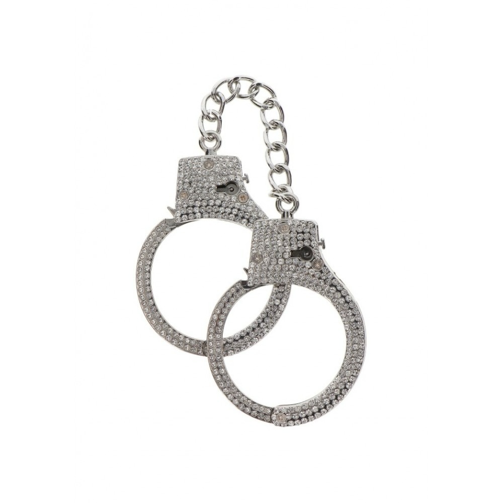 Наручники з камінням Taboom Luxury Bondage Essentials металеві, сріблясті