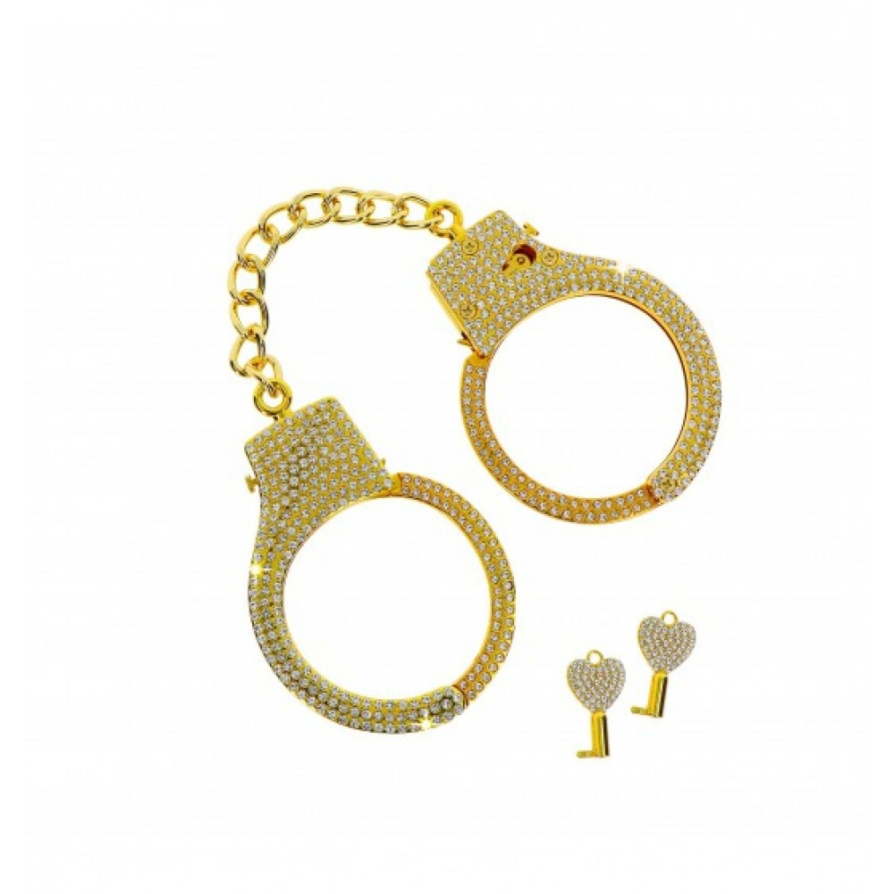Наручники золоті Taboom Bondage in Luxury Diamond Wrist Cuffs прикрашені камінням