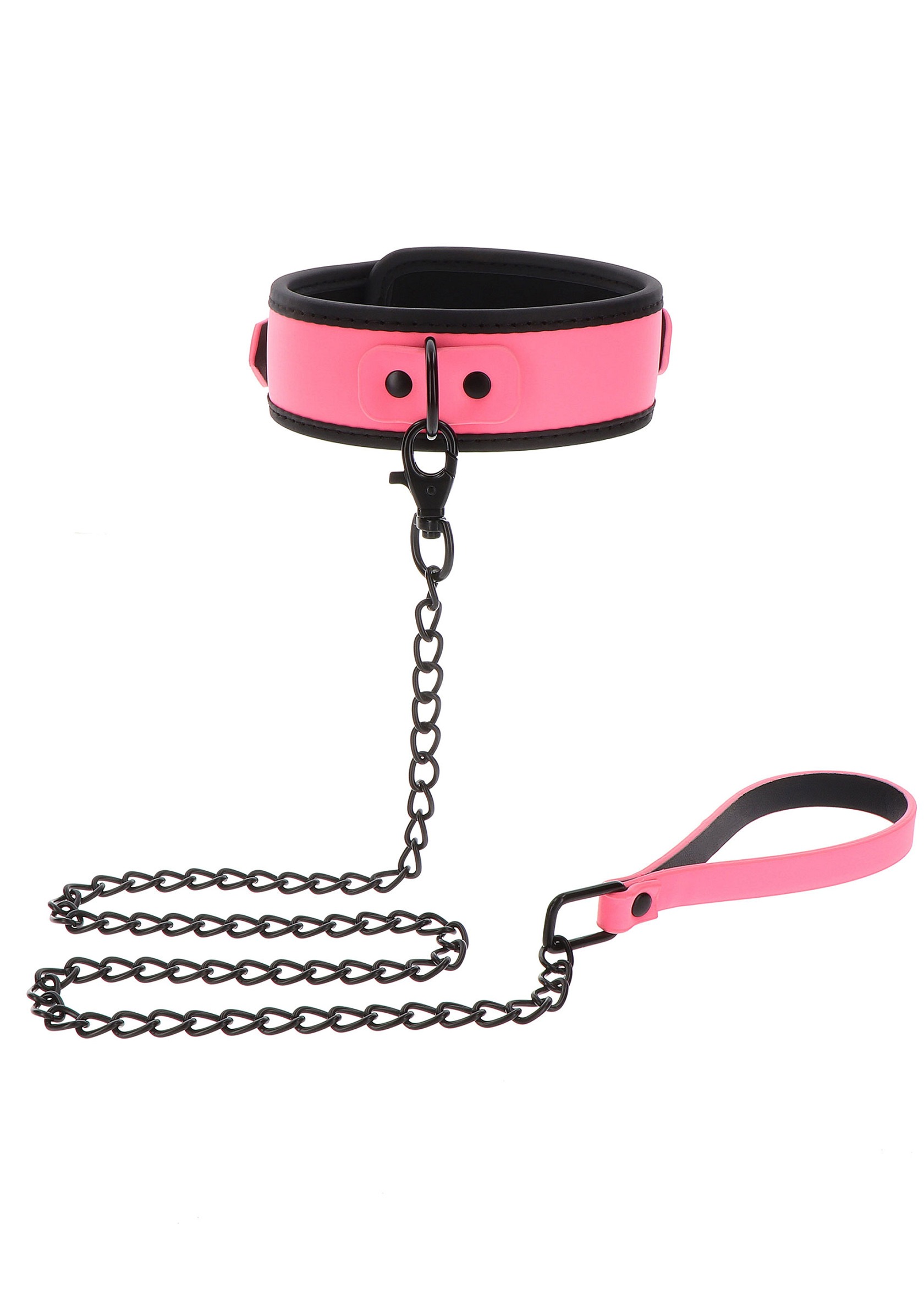 Нашийник з повідцем, що світиться в темряві Taboom Glow In the Dark Collar and Chain Leash, рожевий