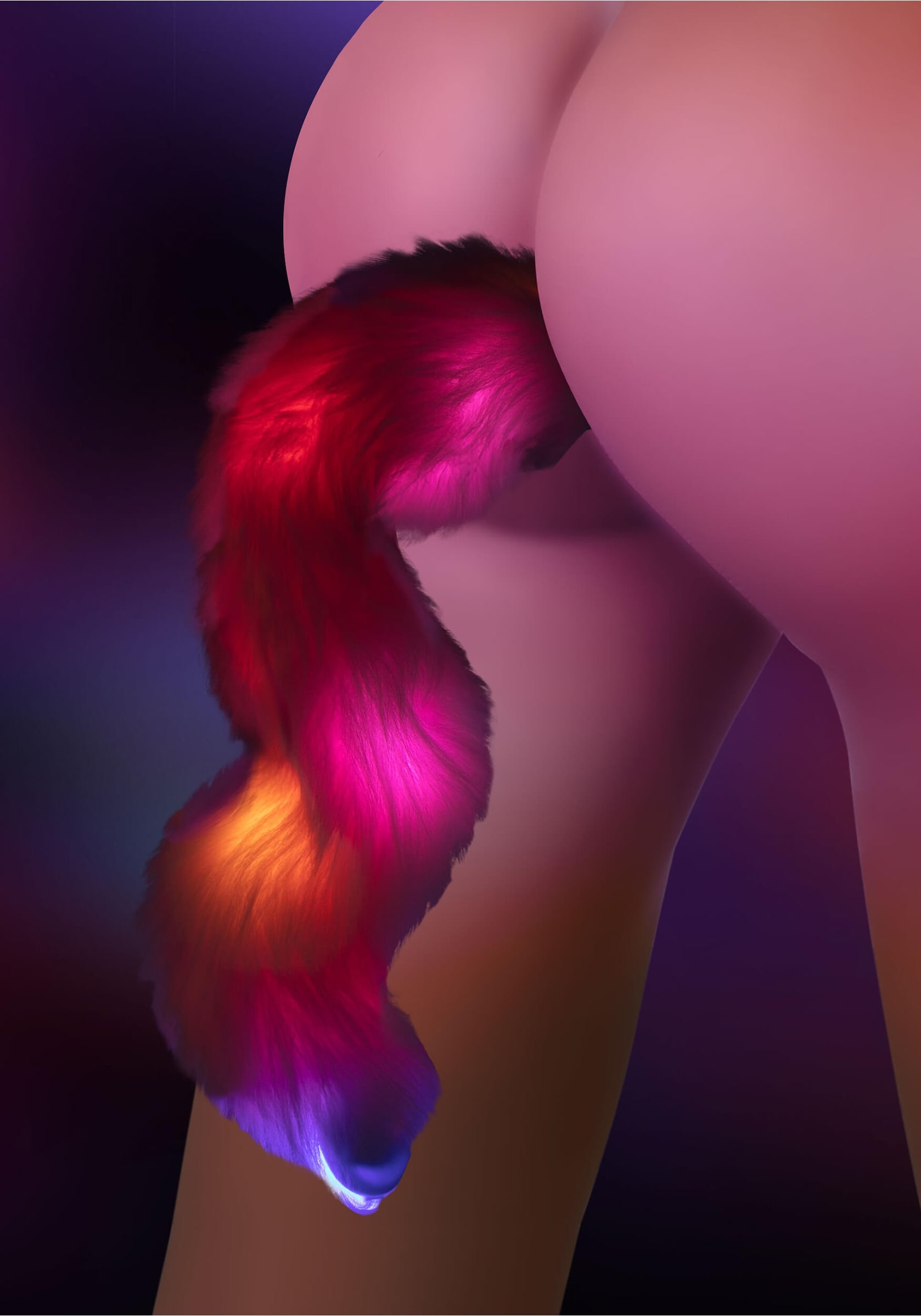 Анальна пробка з хвостом та підсвічуванням Taboom Unicorn Tail & Buttplug LED
