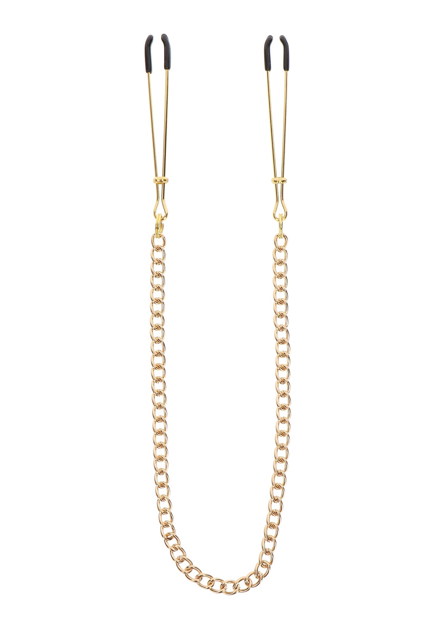 Затискачі на соски з ланцюжком Taboom Nipple Play Tweezers With Chain, золотисті