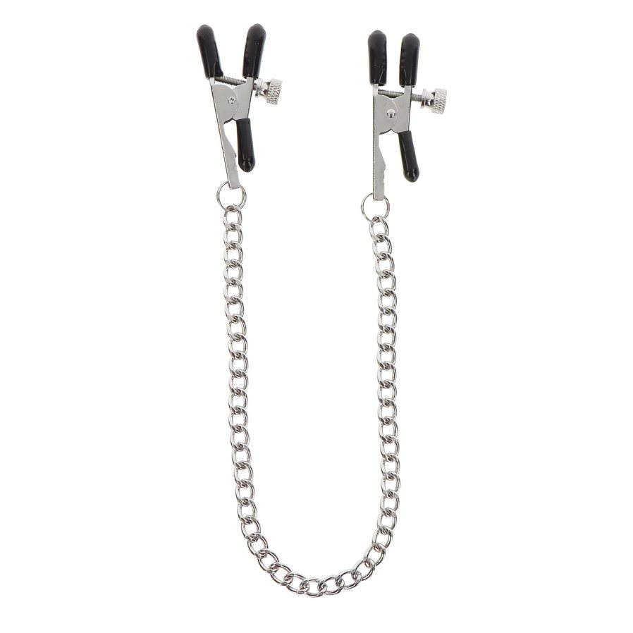 Зажимы на соски TABOOM Nipple Play Adjustable Clamps With Chain с серебристой цепочкой