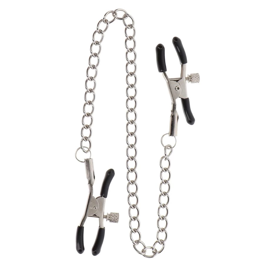 Зажимы на соски TABOOM Nipple Play Adjustable Clamps With Chain с серебристой цепочкой